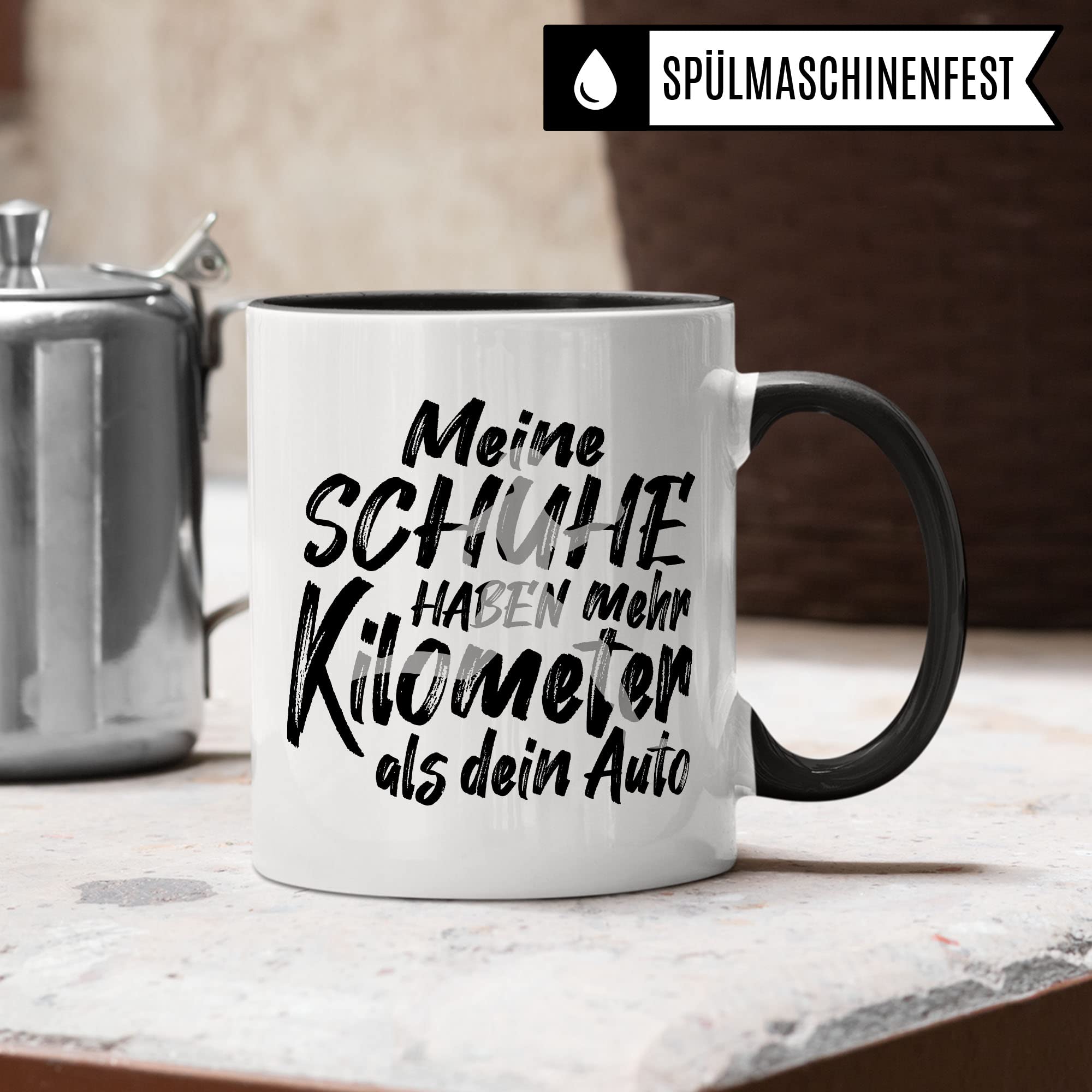 Jogger Tasse Geschenkidee Läufer Kaffeetasse Humor Witz Geschenk für Joggerin Kaffeebecher Läuferin Becher