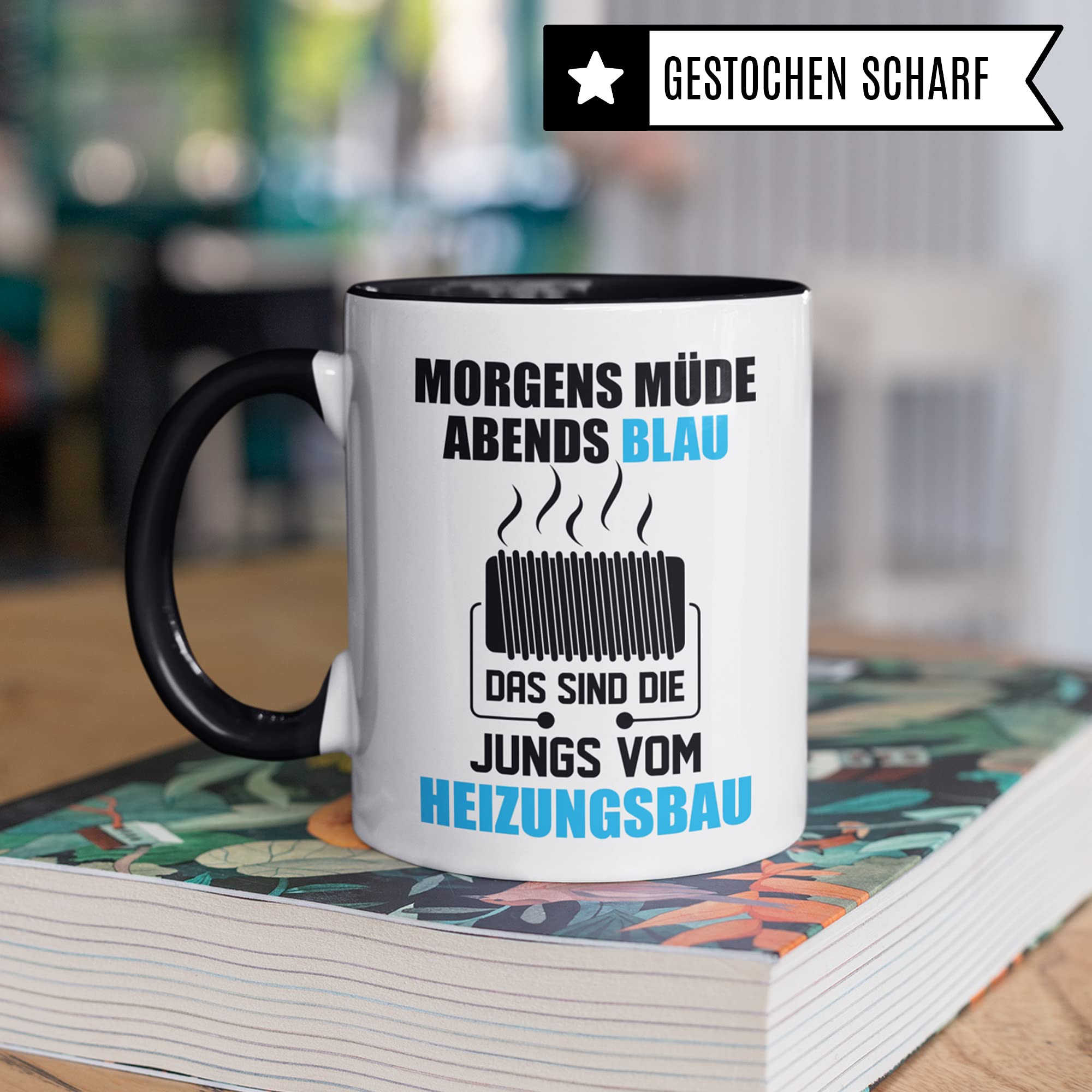 Heizungsbau Tasse, Geschenk für Installateur & Heizungsbauer, Becher Heizungsinstallateur Geschenkidee, Kaffeetasse Zentralheizungsbauer Anlagenmechaniker Beruf Kaffeebecher