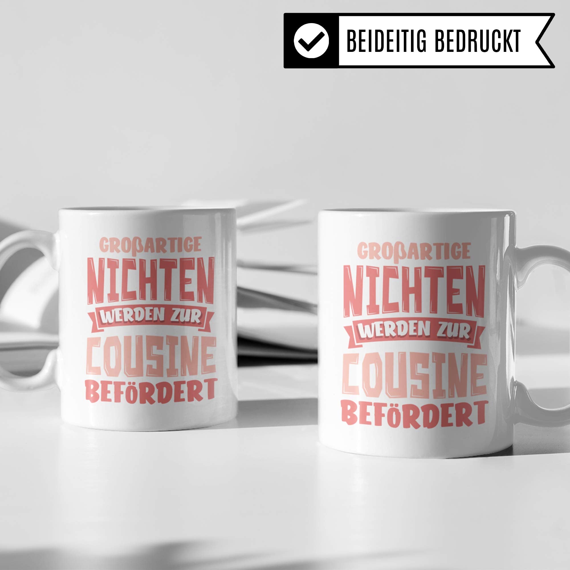 Pagma Druck Tasse Cousine, Becher Cousine Geschenk, Kaffeetasse Beste Cousine der Welt Geschenkideen, Familie Witz Kusine Kaffeebecher lustig