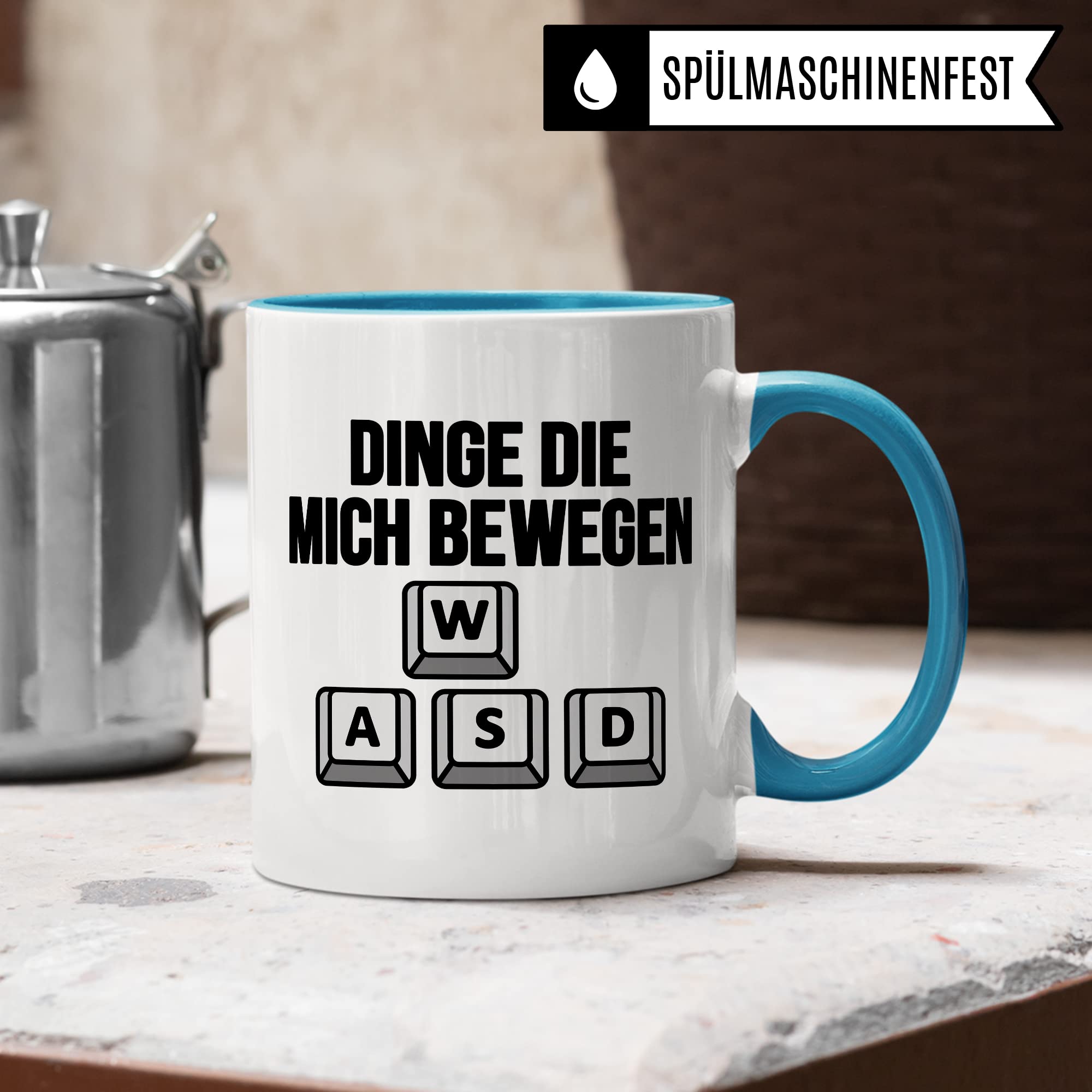 Gaming Tasse, Dinge die mich bewegen Kaffeetasse für Gamer Zocker Computerspieler Kaffee-Becher Geschenk Geschenkidee Nerd Teetasse mit Spruch lustig Gaming-Fans Computer-Spiele zocken