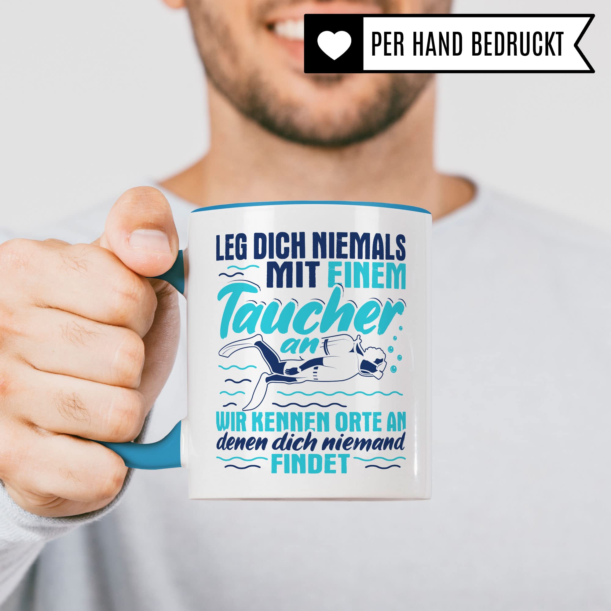 Tauchen Tasse Geschenkidee Diving Kaffeetasse Humor Witz Geschenk für Taucher Taucherin Kaffeebecher Diver Becher