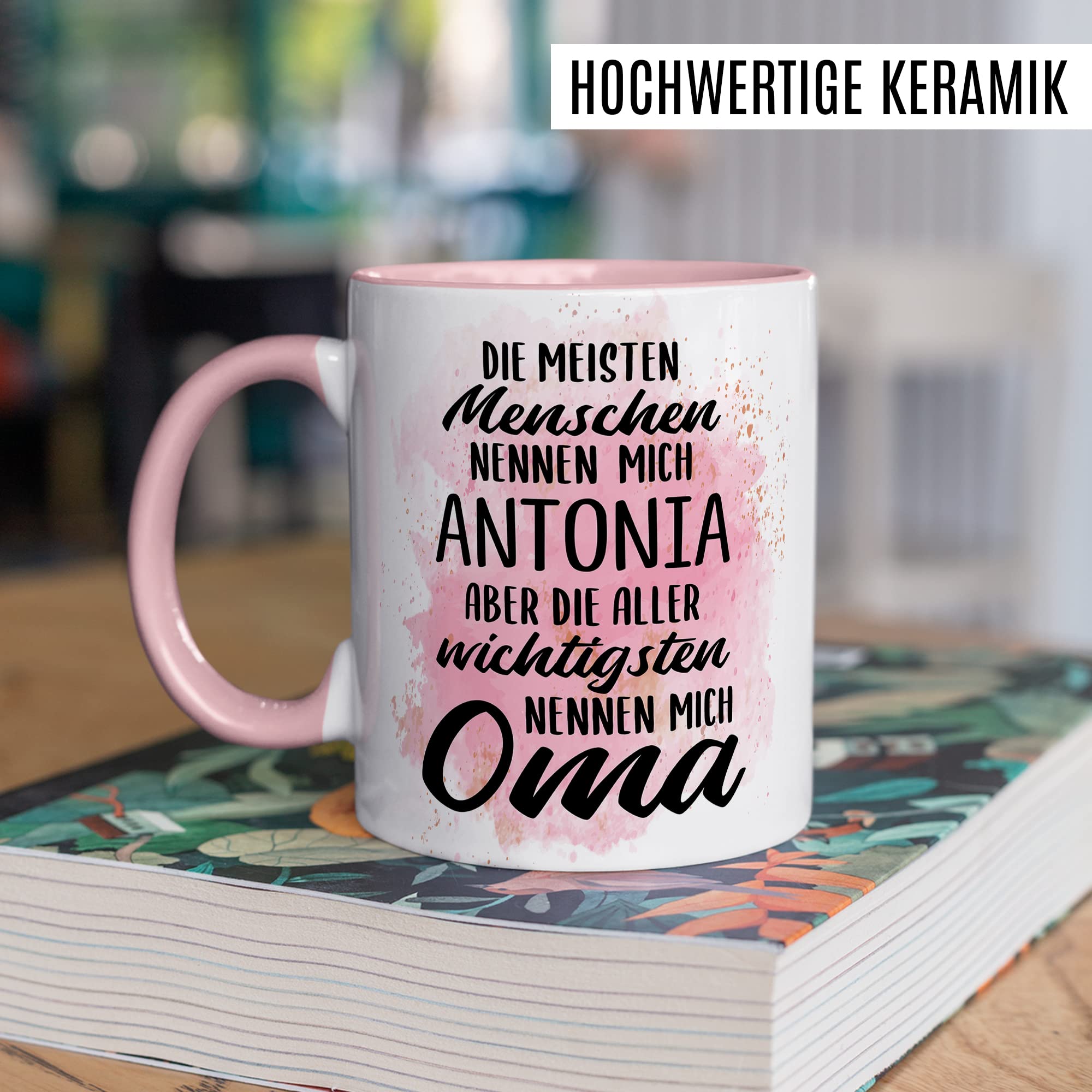 Oma Tasse personalisiert mit Name - Die wichtigsten Menschen nennen mich Oma Geschenk personalisieren - Großmutter Geschenkidee von Enkel & Enkelin Kaffee-Becher personalisierbar