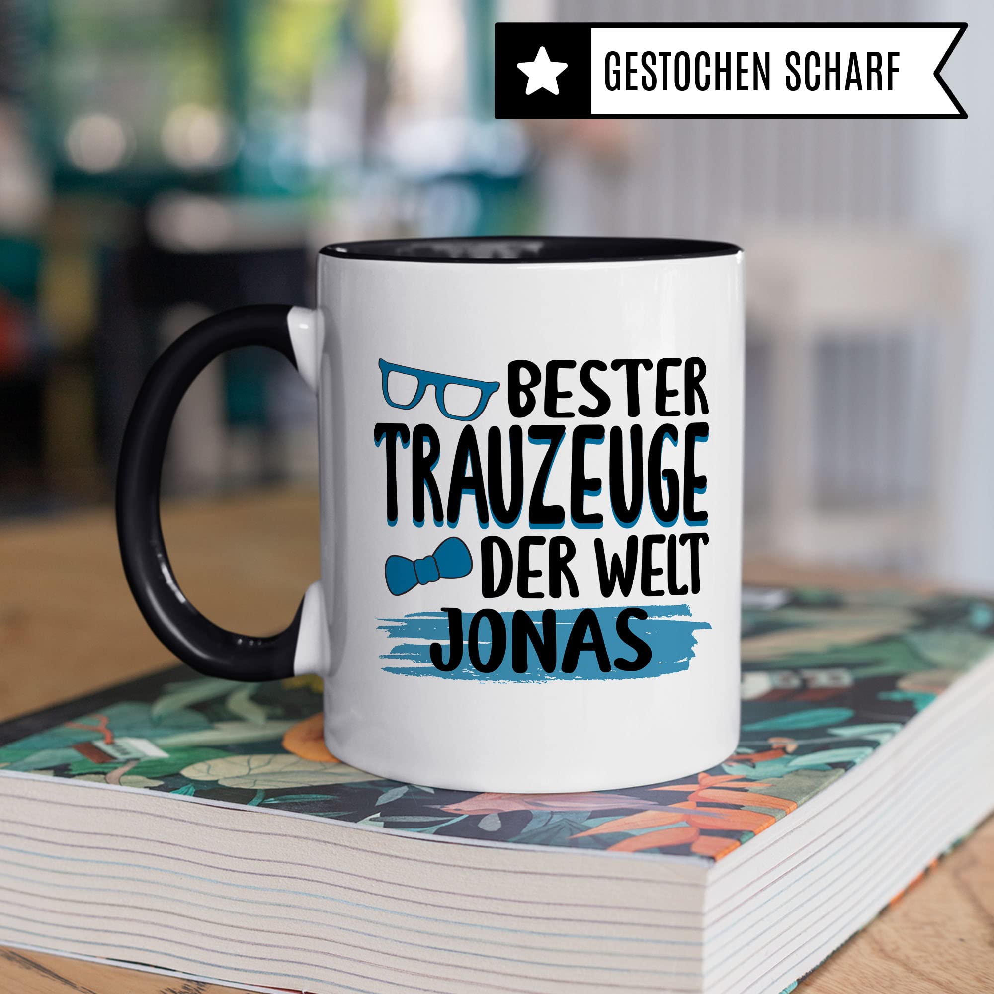 Trauzeuge personalisierbare Tasse, Trauzeuge fragen, Bester Trauzeuge der Welt - NAME, Geschenk Trauzeuge personalisierbar süßes Motiv schöne Geschenkidee Kaffetasse Teebecher Hochzeit