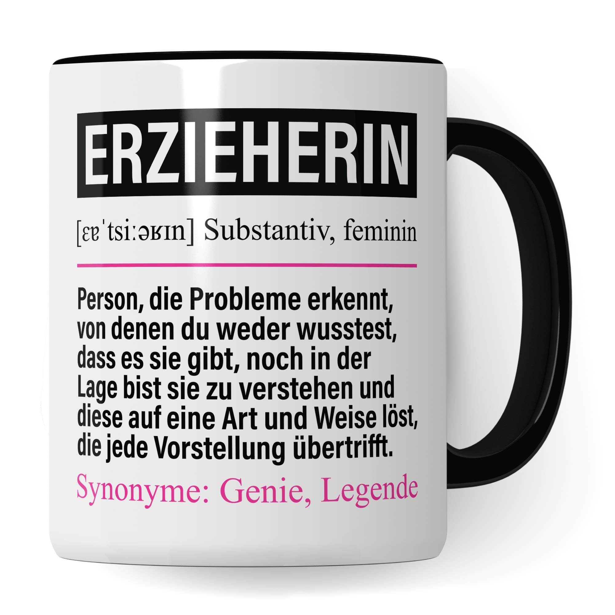 Pagma Druck Tasse Erzieherin lustig, Erzieherin Geschenk, Spruch Pädagogin Kaffeebecher Geschenkidee, Kaffeetasse Beruf Kindergärtnerin Teetasse Kindergarten Becher