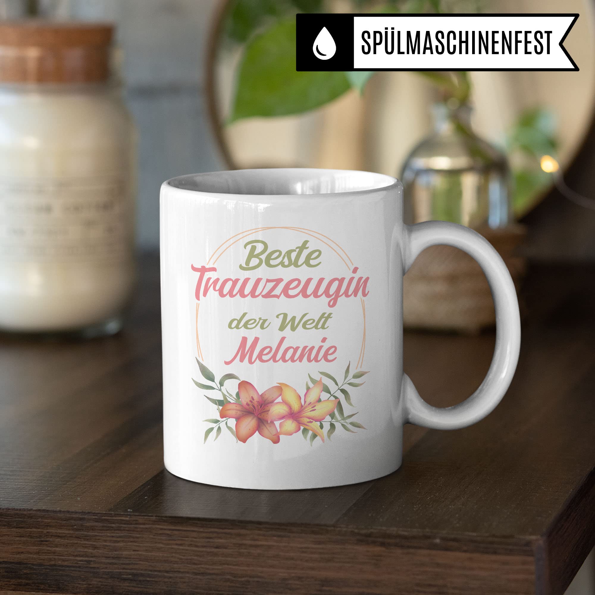 Trauzeugin Tasse personalisiert, Trauzeugin fragen Beste Trauzeugin der Welt Geschenk Trauzeugin personalisierbar Hochzeit Kaffee-Becher