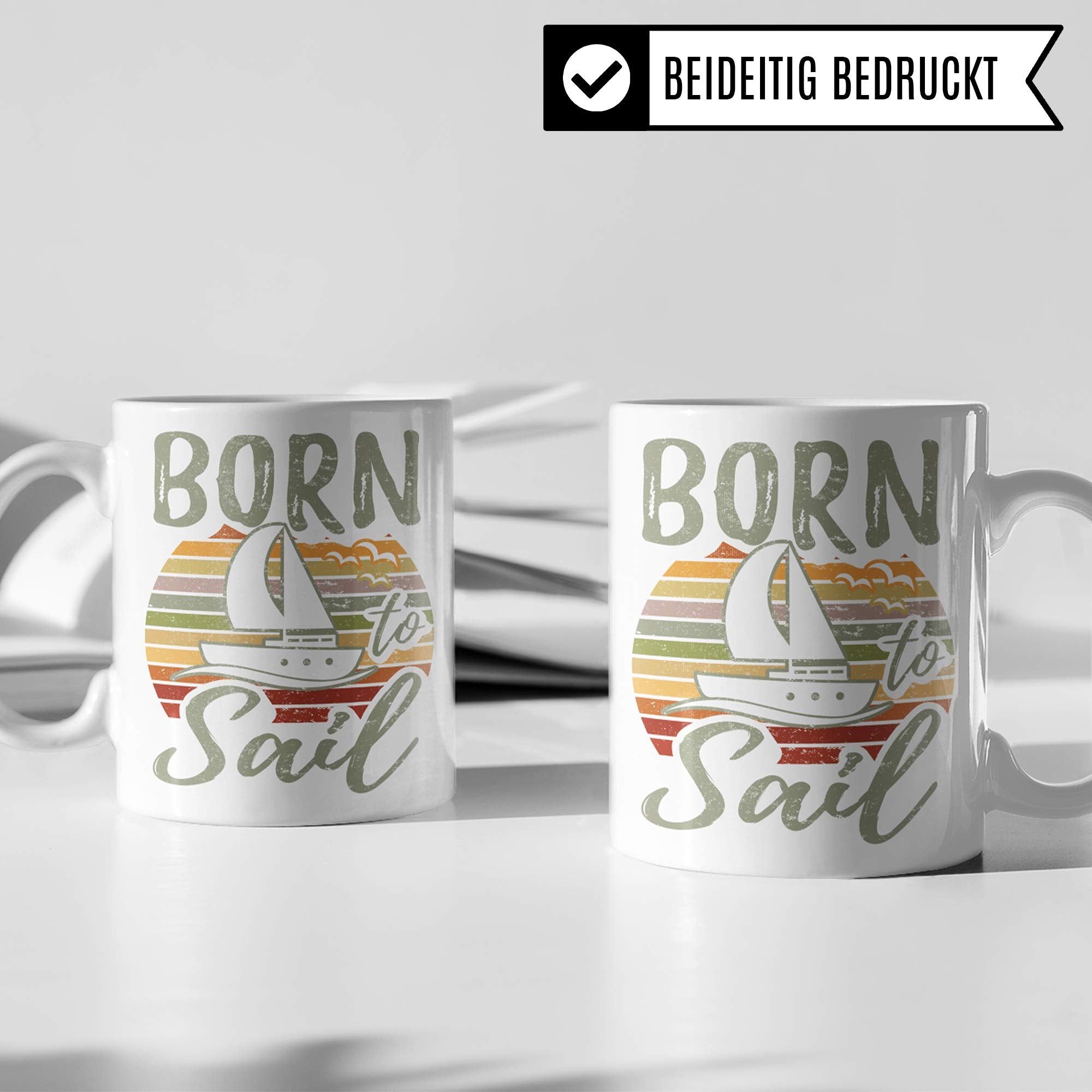 Pagma Druck Tasse Segeln Geschenk | Kaffeetasse für Segler | Tassen Segelboot/Segelschiff Geschenkidee zum Segeln für Bootsfahrer