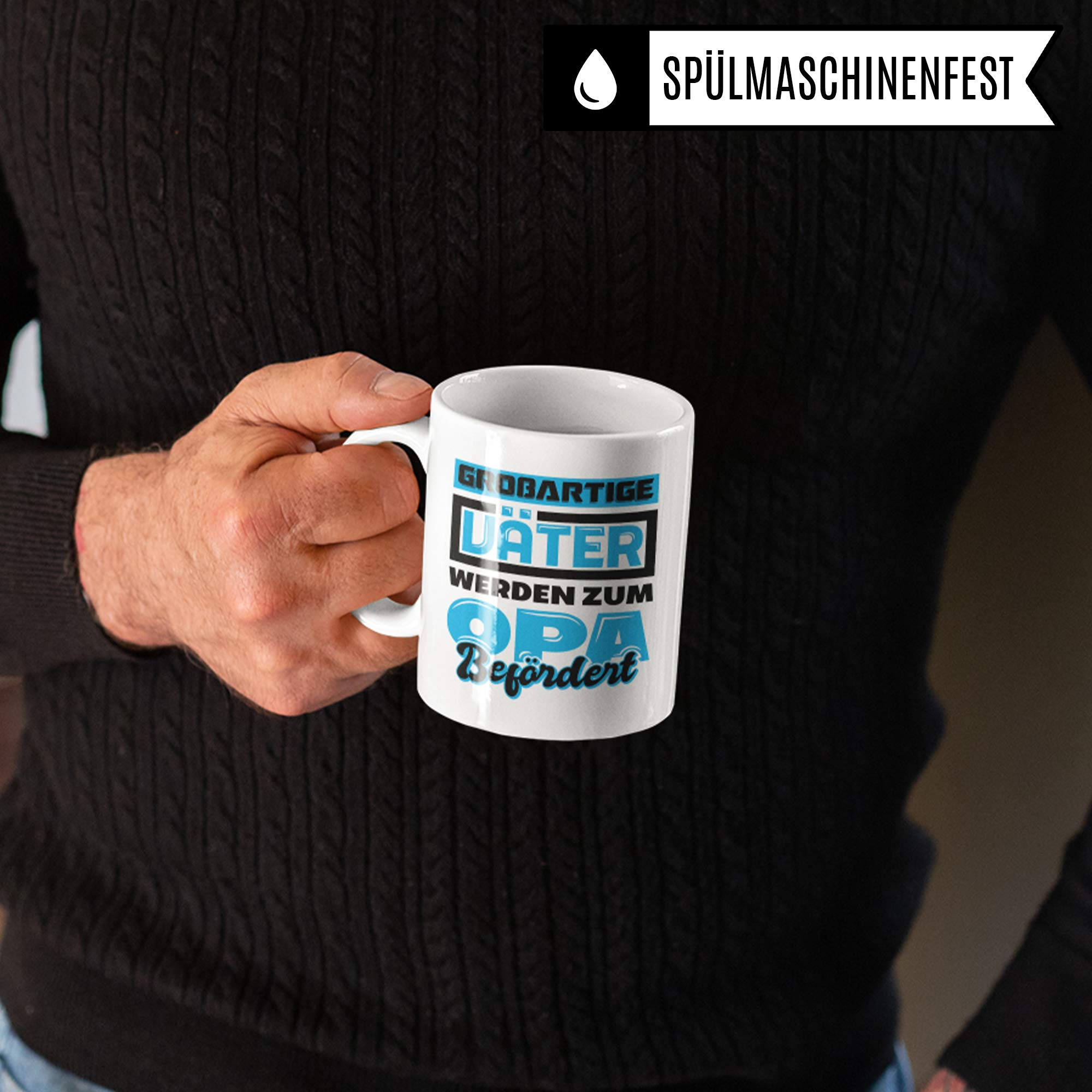 Pagma Druck Großartige Väter Werden zum Opa befördert Tasse, Geschenk für Großväter zum Enkel Geburtstag, Opi Spruch Becher Geschenkidee, Kaffeetasse für Opas