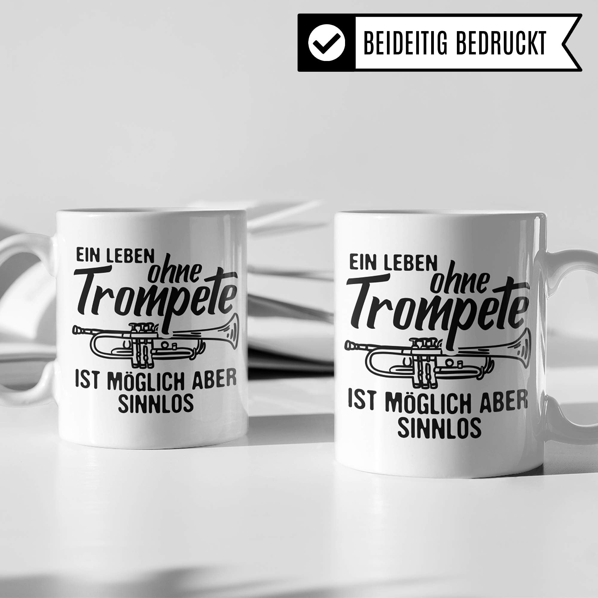 Pagma Druck Trompete Tasse, Trompeter Musiker Geschenke, Geschenkidee für Trompetenspieler Becher, Instrument Musik Blechbläser Orchester, Musikverein Deko Kaffeetasse