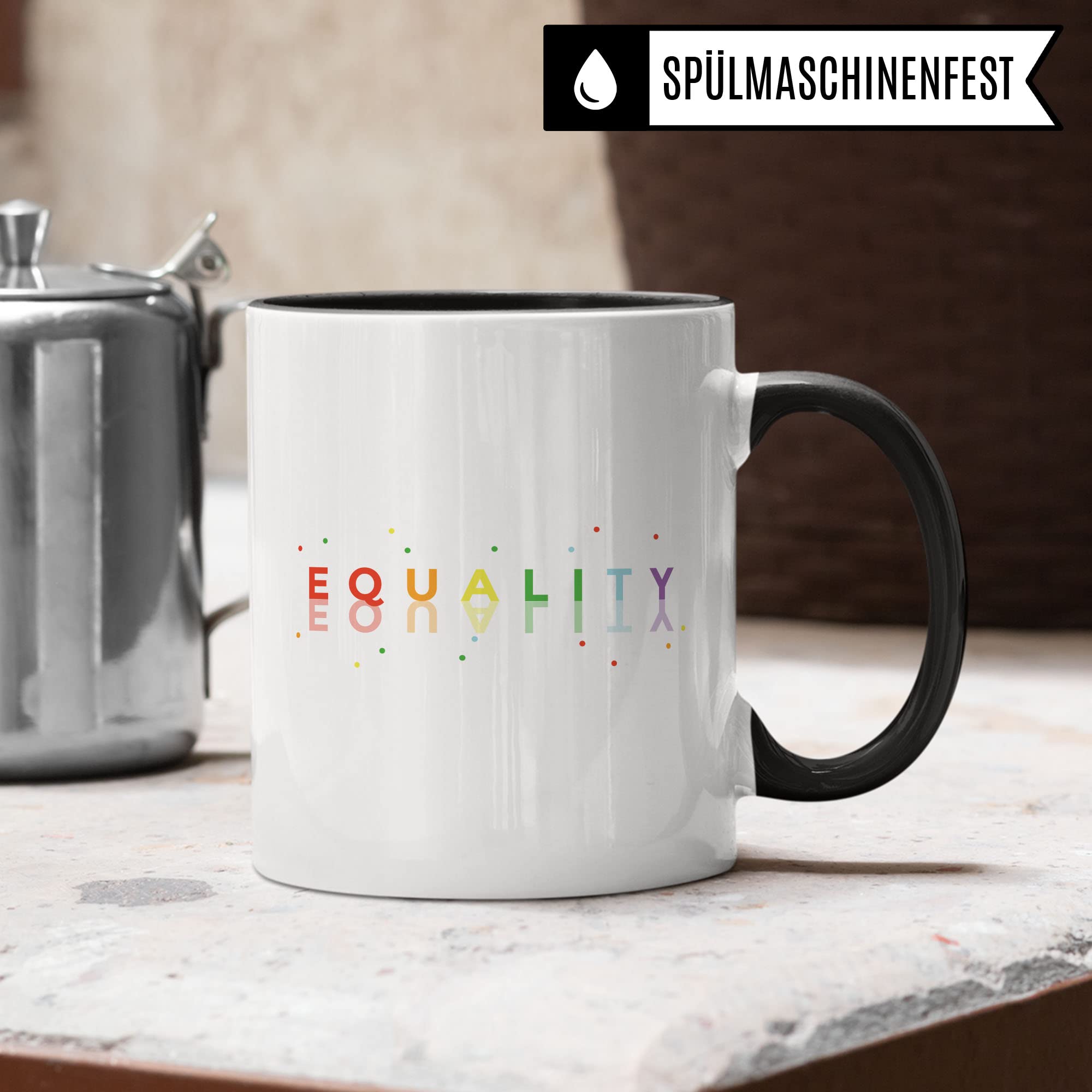 Equality Tasse Geschenkidee Kaffeetasse Geschenk für LGBTQ+ Kaffeebecher Lgbt Becher