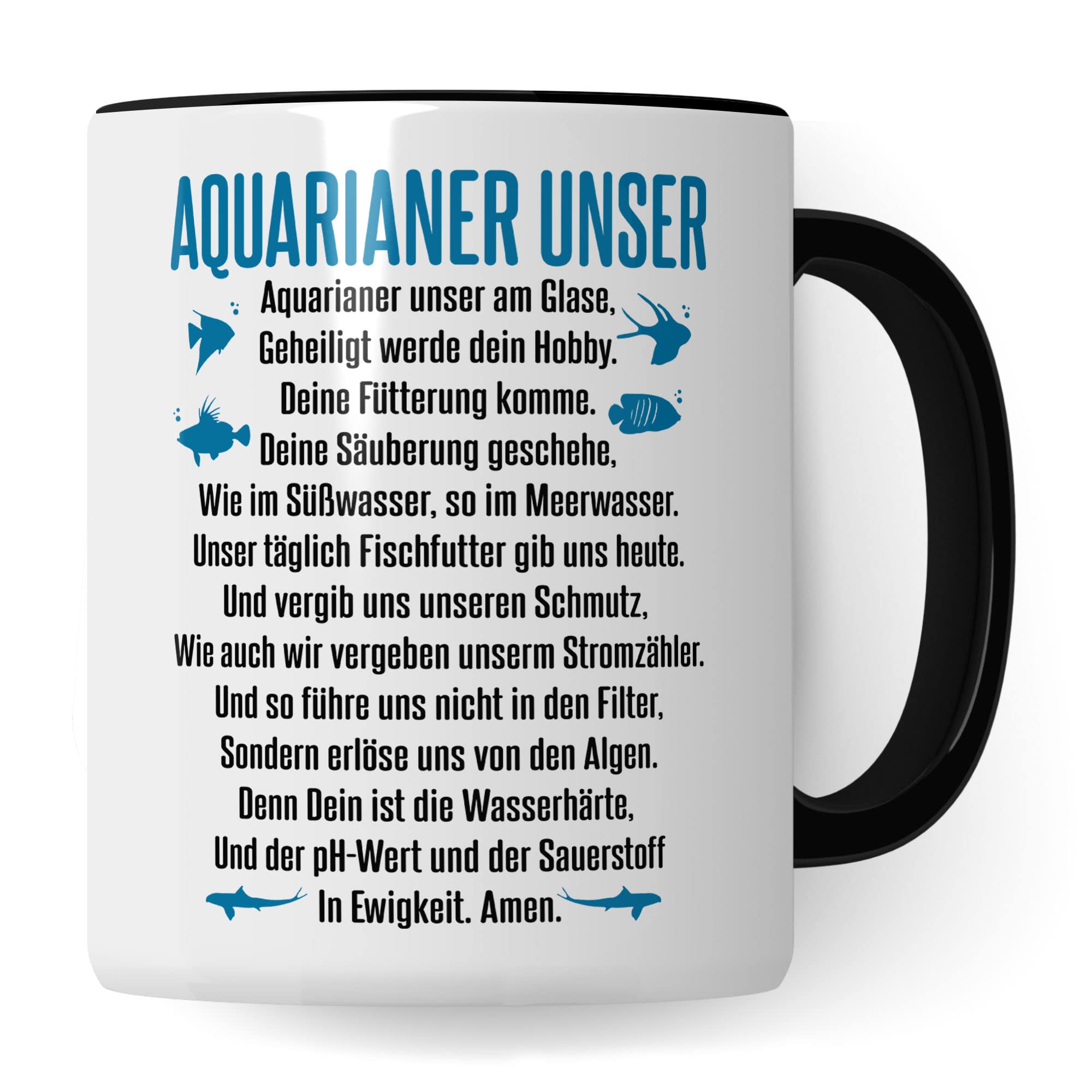 Aquarium Tasse - AQUARIANER UNSER, Fische Geschenk - Aquarium Fans Spruch lustig Geschenkidee - Fischeliebhaber Aquariumbesitzer Kaffee-Becher