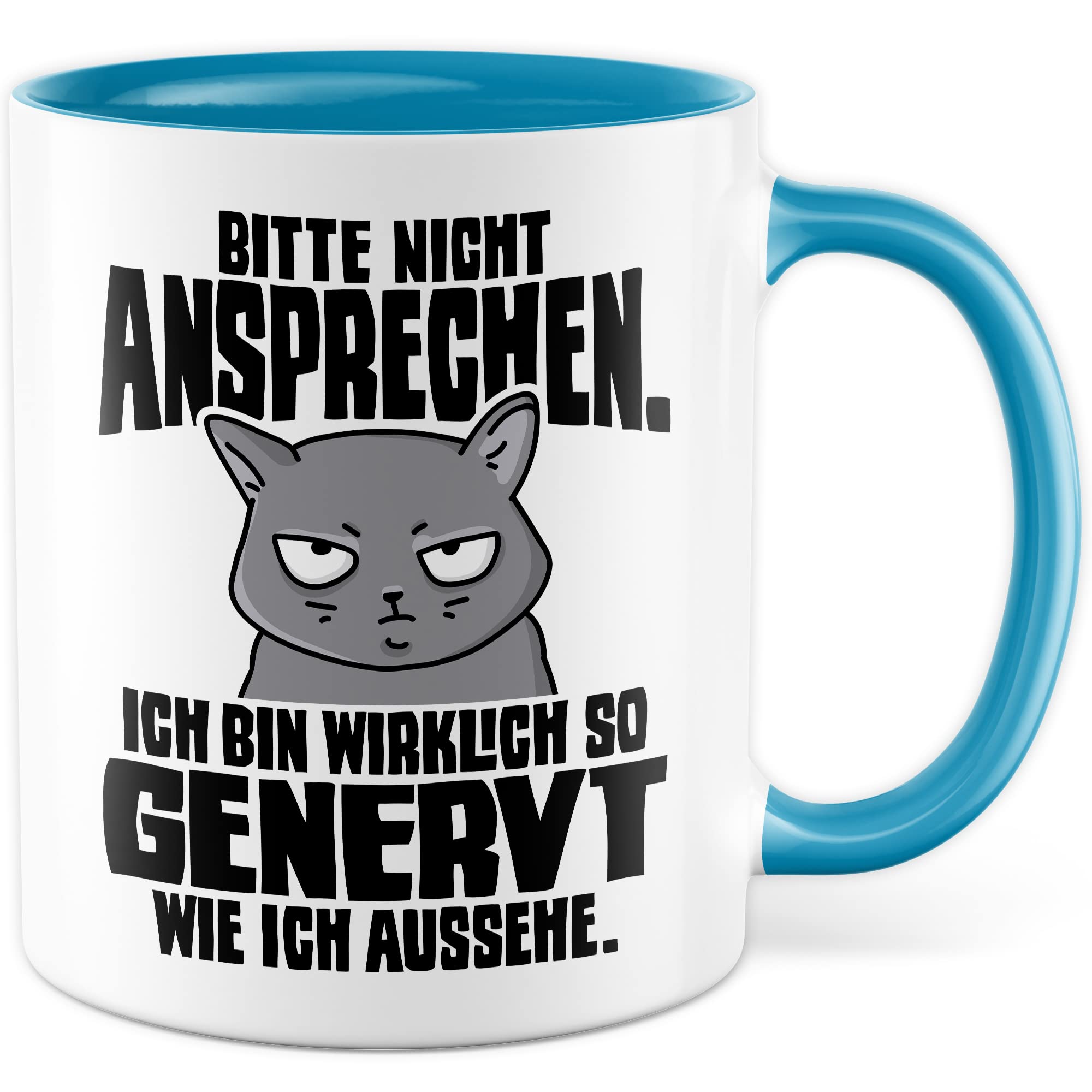 Lustige Tasse Spruch Kaffeetasse Sarkastisch Nicht ansprechen Kaffee-Becher Geschenk Büro Kollege Geschenkidee Kollegin Teetasse mit Motiv Humor