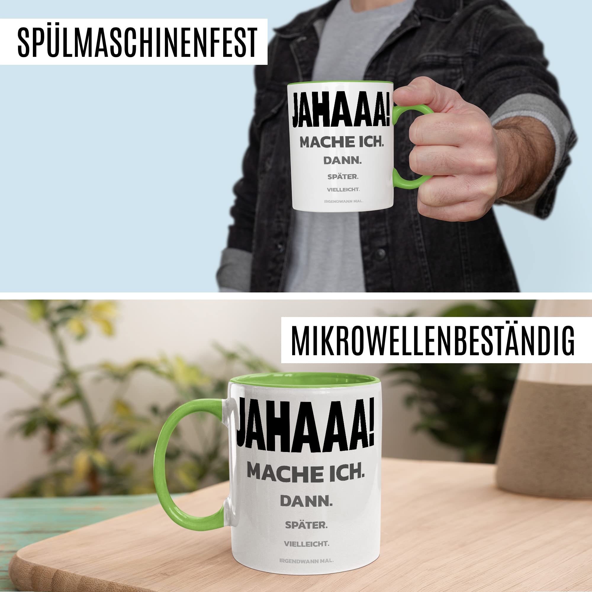 Trödel Tasse Kollegen Geschenk Pünktlichkeit Kaffeetasse mit lustigen Spruch Büro Kaffeebecher Kollegin Geschenkidee Arbeit Teetasse