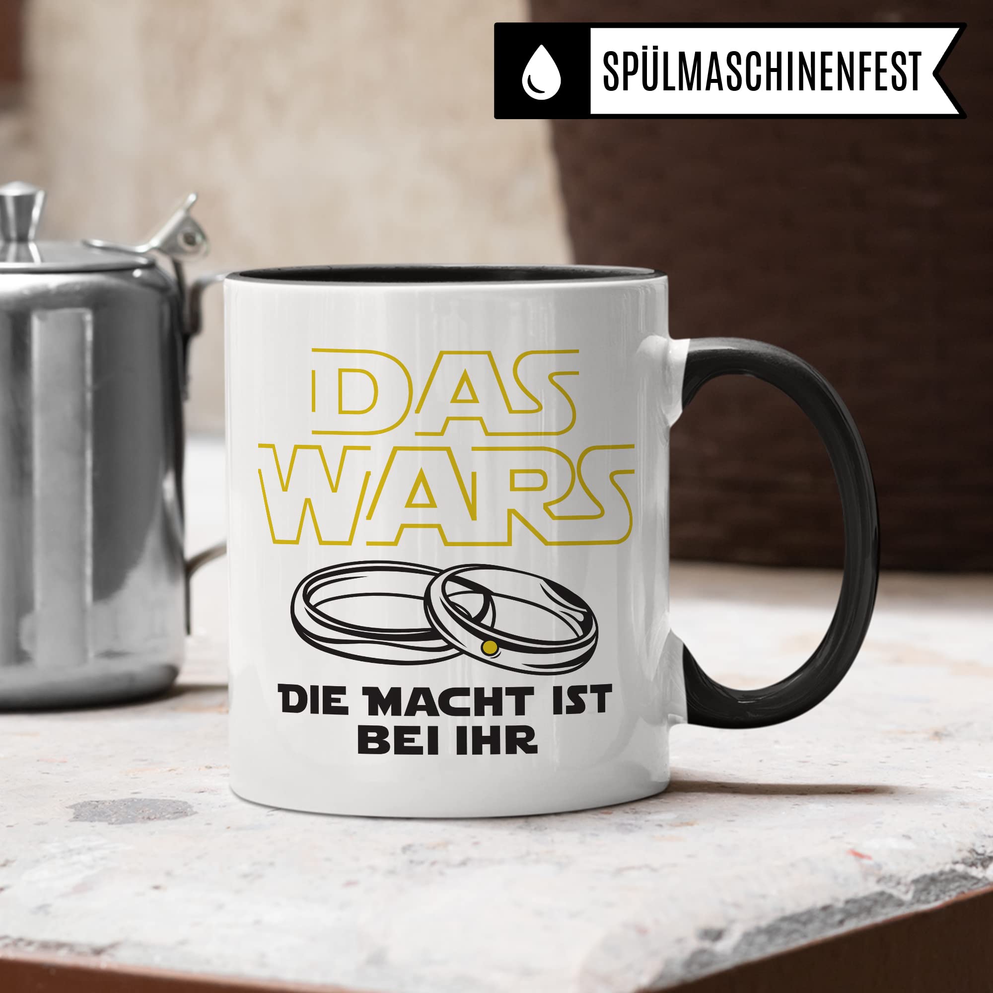 Tasse Ehemann lustig mit Spruch Geschenk Hochzeit Kaffeetasse Kaffee-Becher Hochzeits-Paar Geschenkidee Trauung Hochzeitsgeschenk Brautpaar Verlobungsgeschenk schwarzer Humor