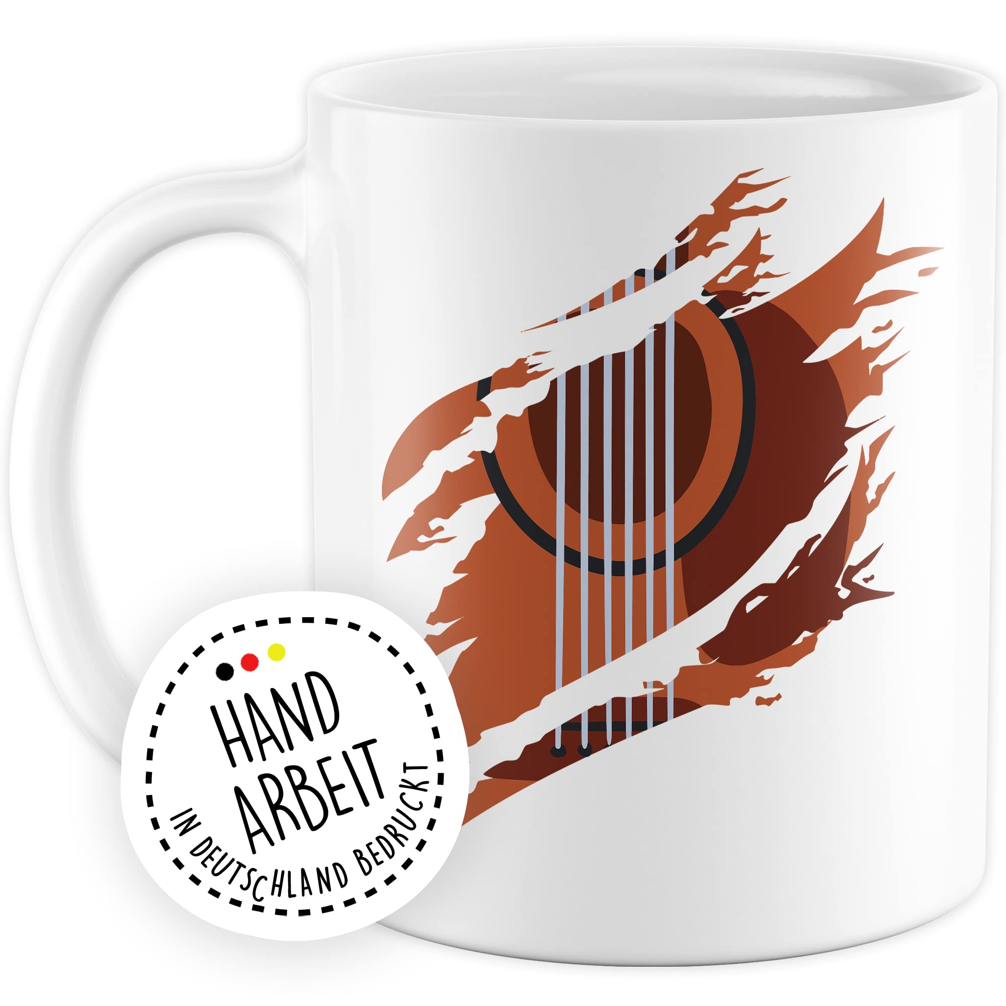 Gitarre Tasse Geschenk Gitarre-Motiv Geschenkidee Gitarrist Kaffee-Becher Kaffeetasse Gitarristin Teetasse Musiker Instrument Akustikgitarre E-Gitarre