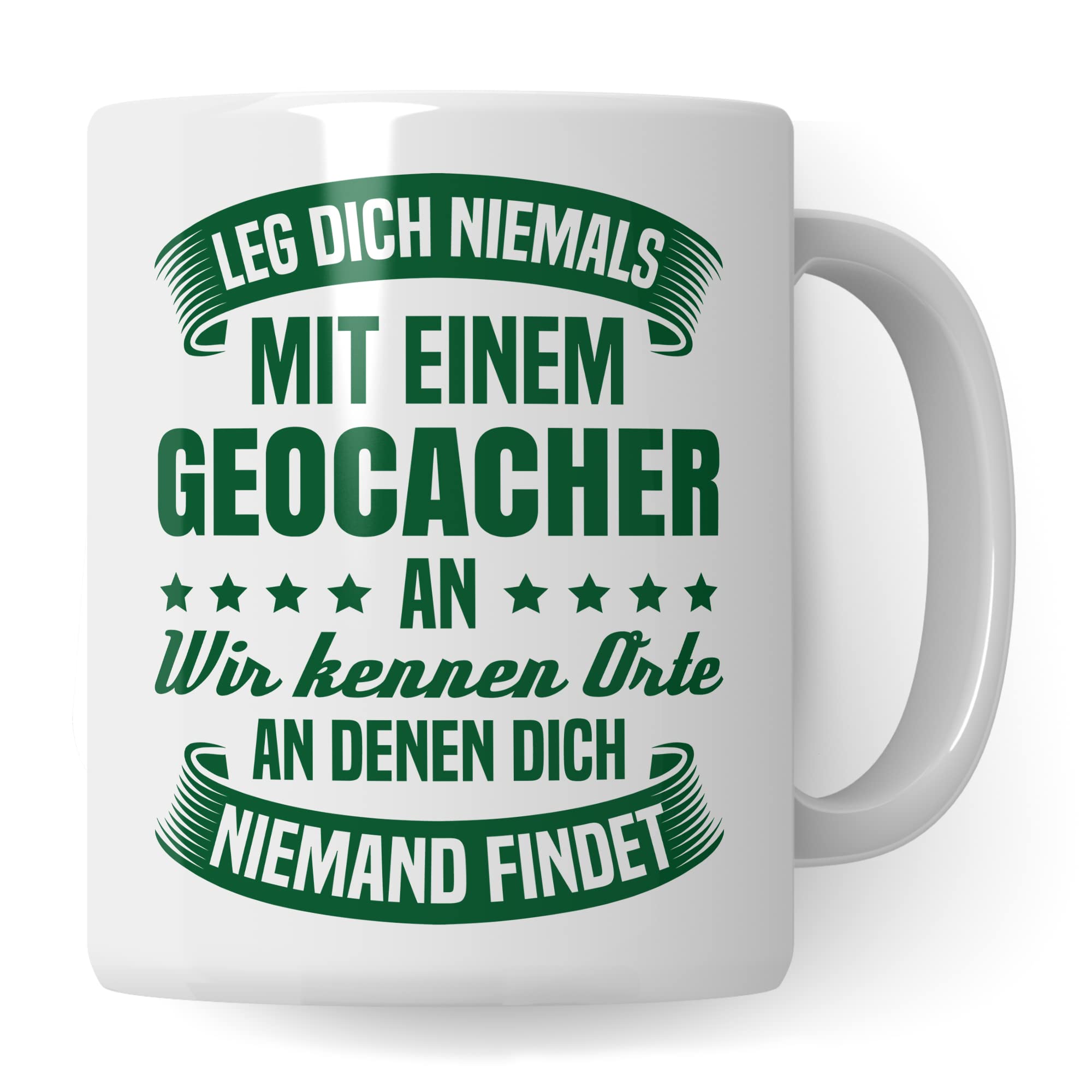 Geocacher Tasse, Geocaching Geschenk Cacher Kaffeebecher Kaffeetasse Humor Witz Geschenkidee für Geocaches Gps Becher