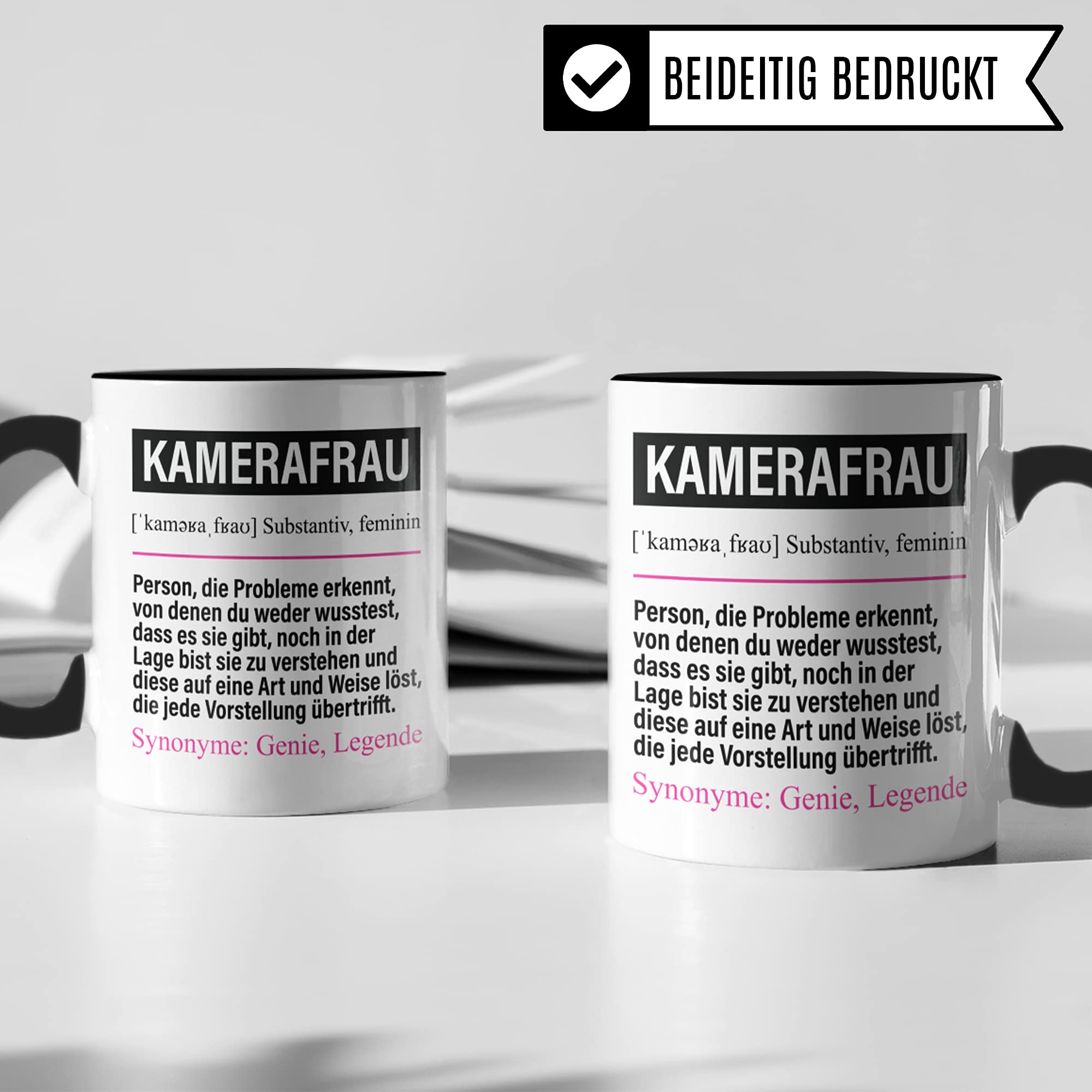 Kamerafrau Tasse lustig, Kamerafrau Geschenk Beruf , Spruch Kamera Frau Geschenkidee, Kaffeetasse Beruf Kamera Fotografin Kaffeebecher Teetasse Becher