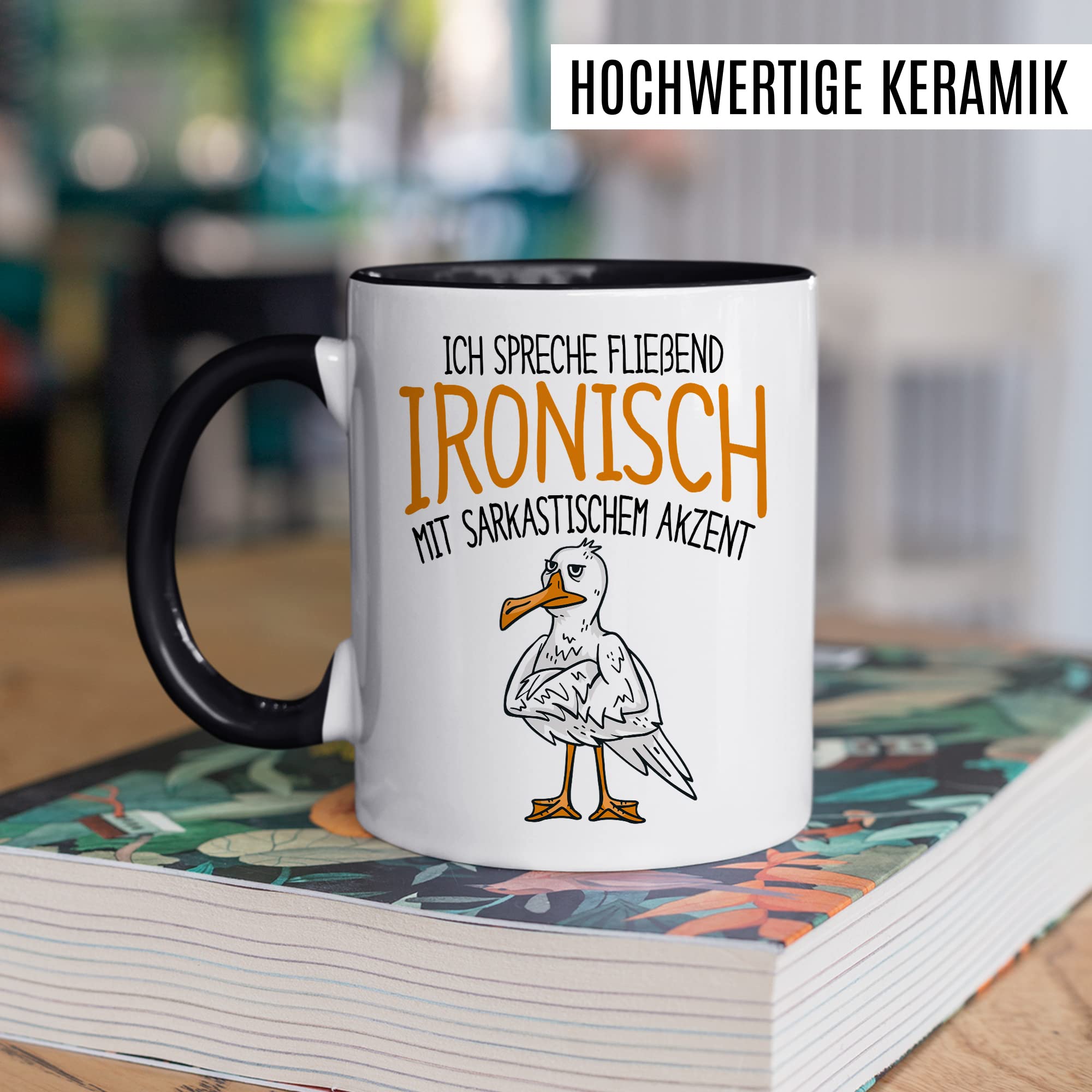 Tasse Sarkasmus Geschenk, Ich spreche fließend ironisch mit sarkastischem Akzent Geschenkidee Kaffee-Becher Kaffeetasse Ironie Sarkasmus Teetasse Witztasse Tasse mit Spruch lustig