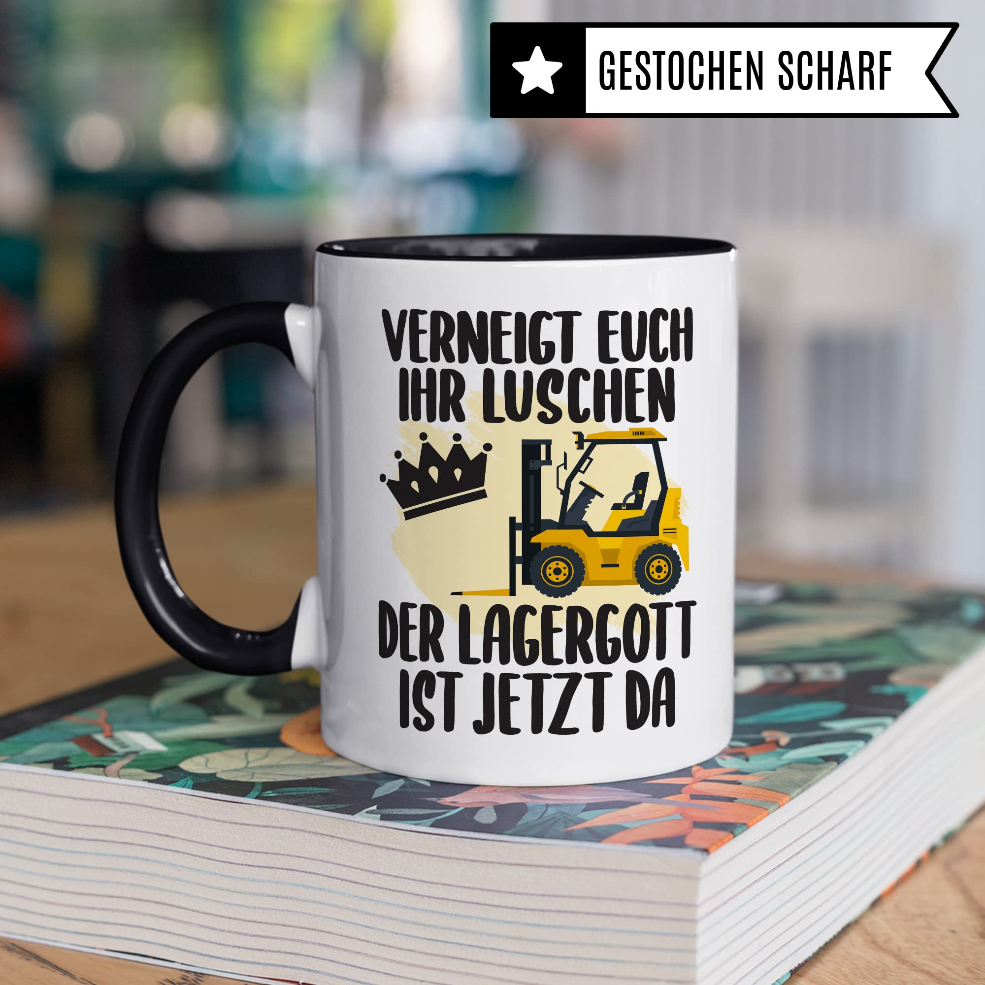Lagerist Tasse mit Spruch lustig Staplerfahrer Geschenk Gabelstaplerfahrer Kaffee-Tasse böser Humor Kaffeebecher Lagerarbeiter Geschenkidee Lagerlogistiker Kaffeetasse
