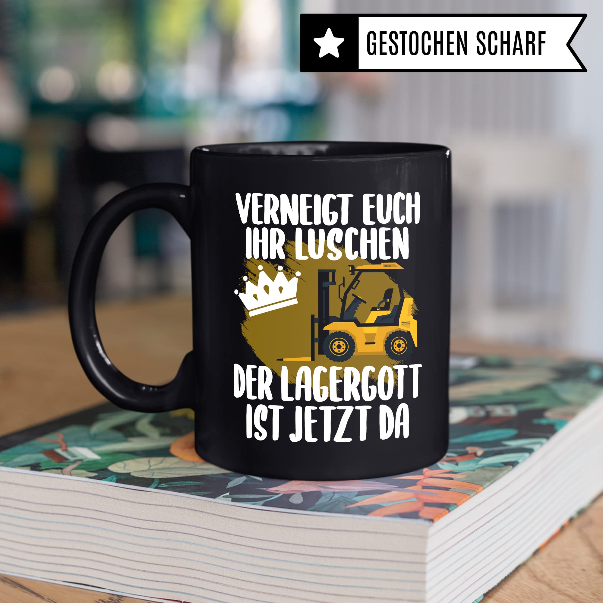 Lagerist Tasse mit Spruch lustig Staplerfahrer Geschenk Gabelstaplerfahrer Kaffee-Tasse böser Humor Kaffeebecher Lagerarbeiter Geschenkidee Lagerlogistiker Kaffeetasse