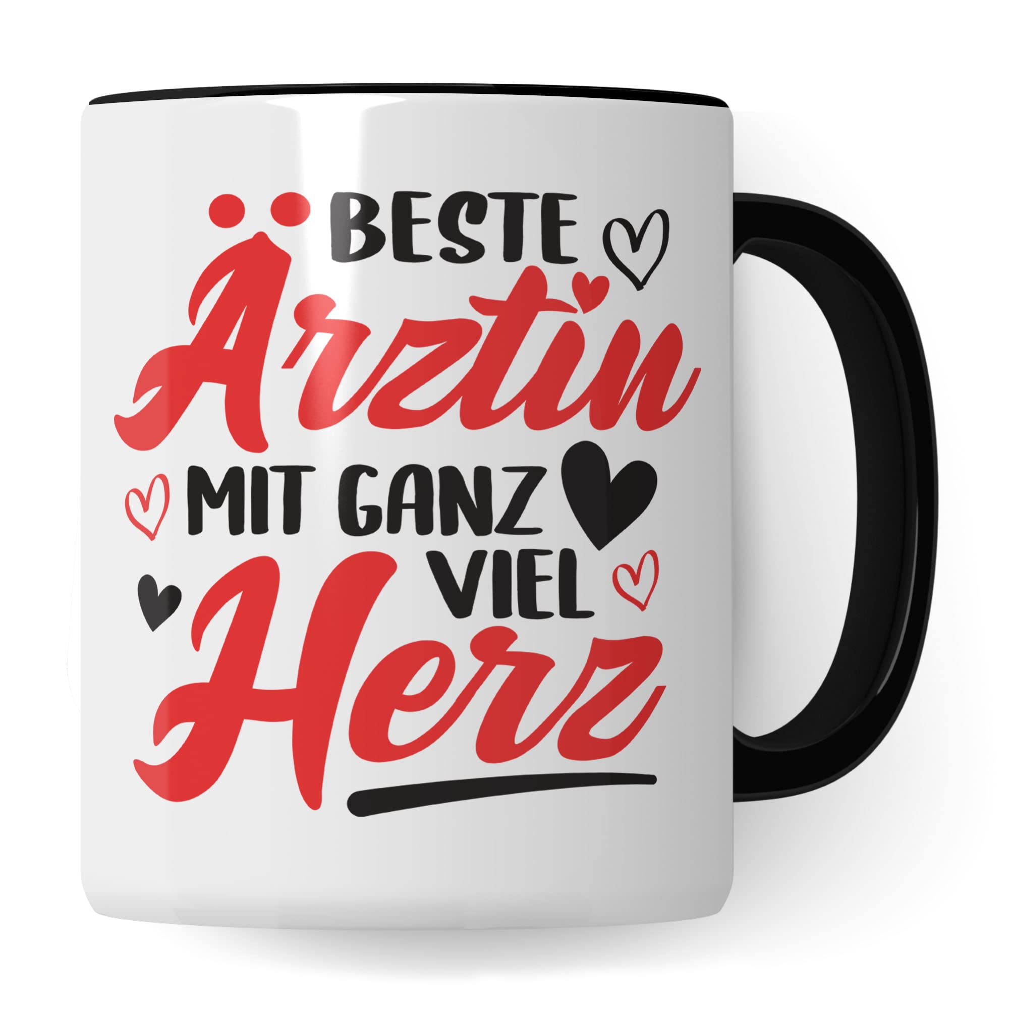 Ärztin Tasse, Beste Ärztin mit ganz viel Herz, Ärztin Geschenk Dankeschön Promotion Tasse schöner Spruch schönes Motiv Kaffeetasse Arzt Beruf, Geschenk für die besten Ärztin