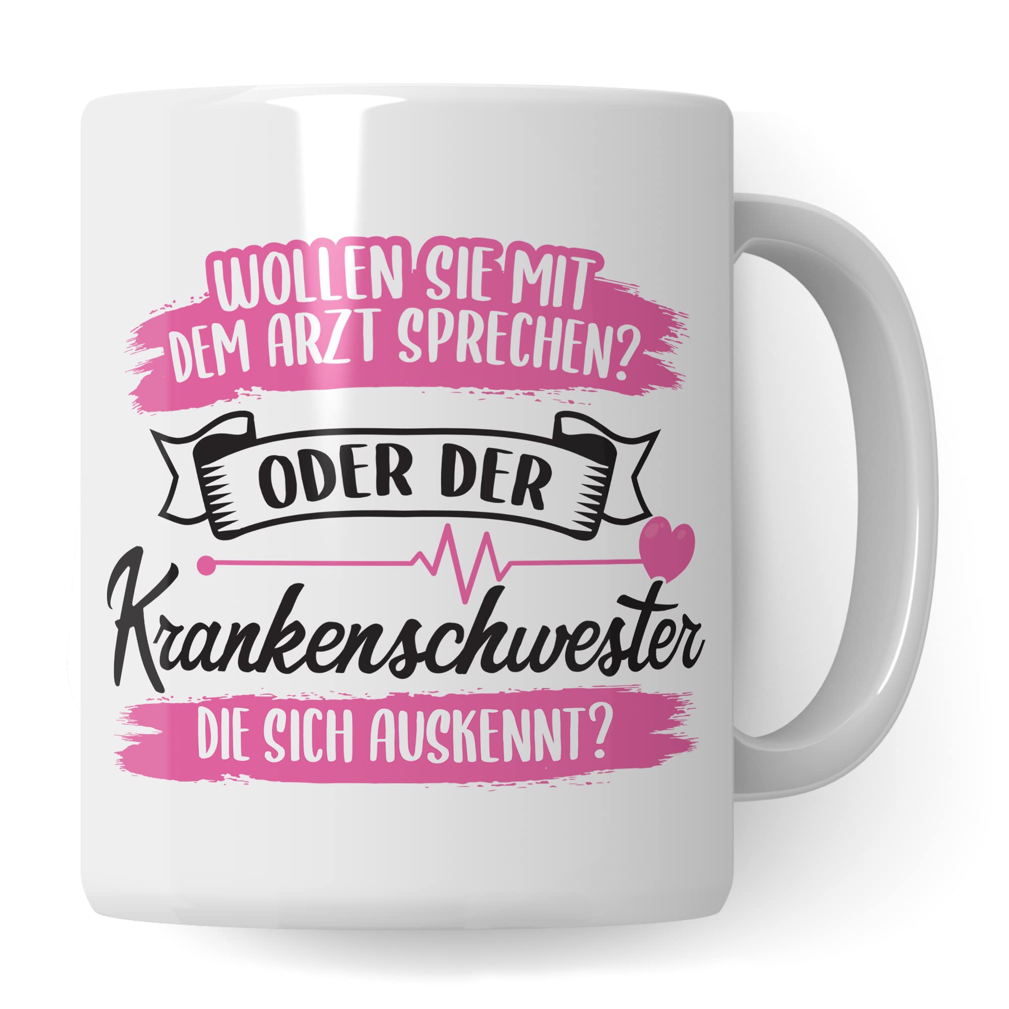 Krankenschwester Tasse - Geschenk für die Krankenschwester die sich auskennt - Krankenschwester Arzthelferin Medizinische Fachangestellte Kaffee-Becher