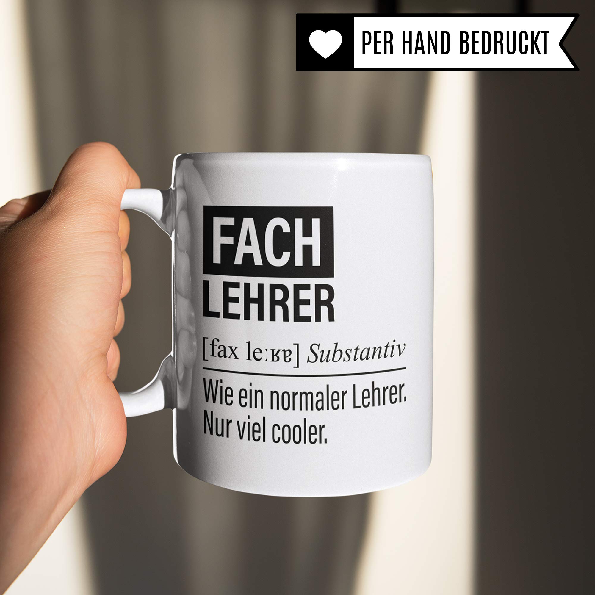 Fachlehrer Tasse, Geschenk für Fach Lehrer, Kaffeetasse Geschenkidee Lehrer, Kaffeebecher Schule