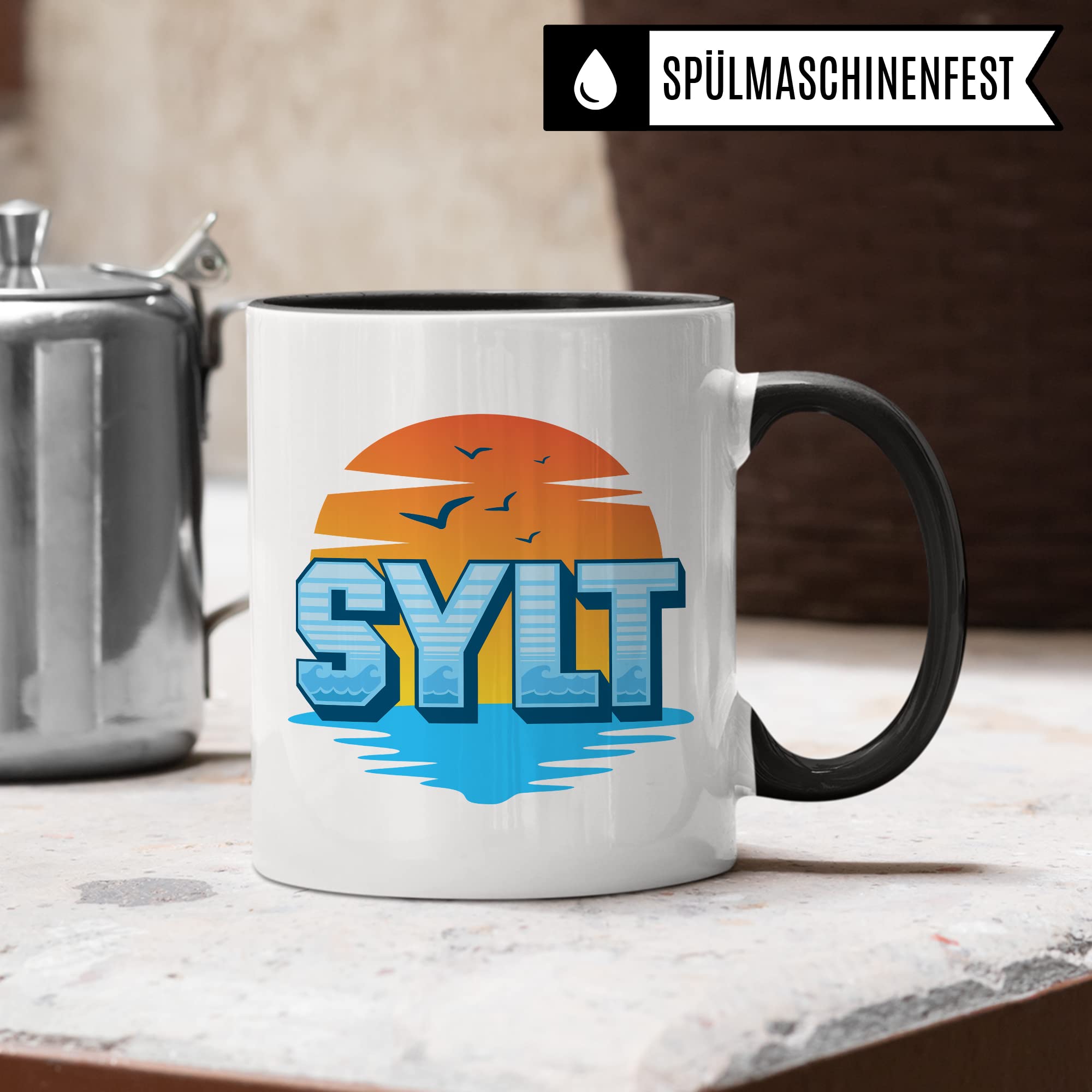 Sylt Tasse Kaffee-Tasse Kaffee-Becher Geschenkidee für Syltliebhaber Geschenk Syltfan Tasse Insel Sylt