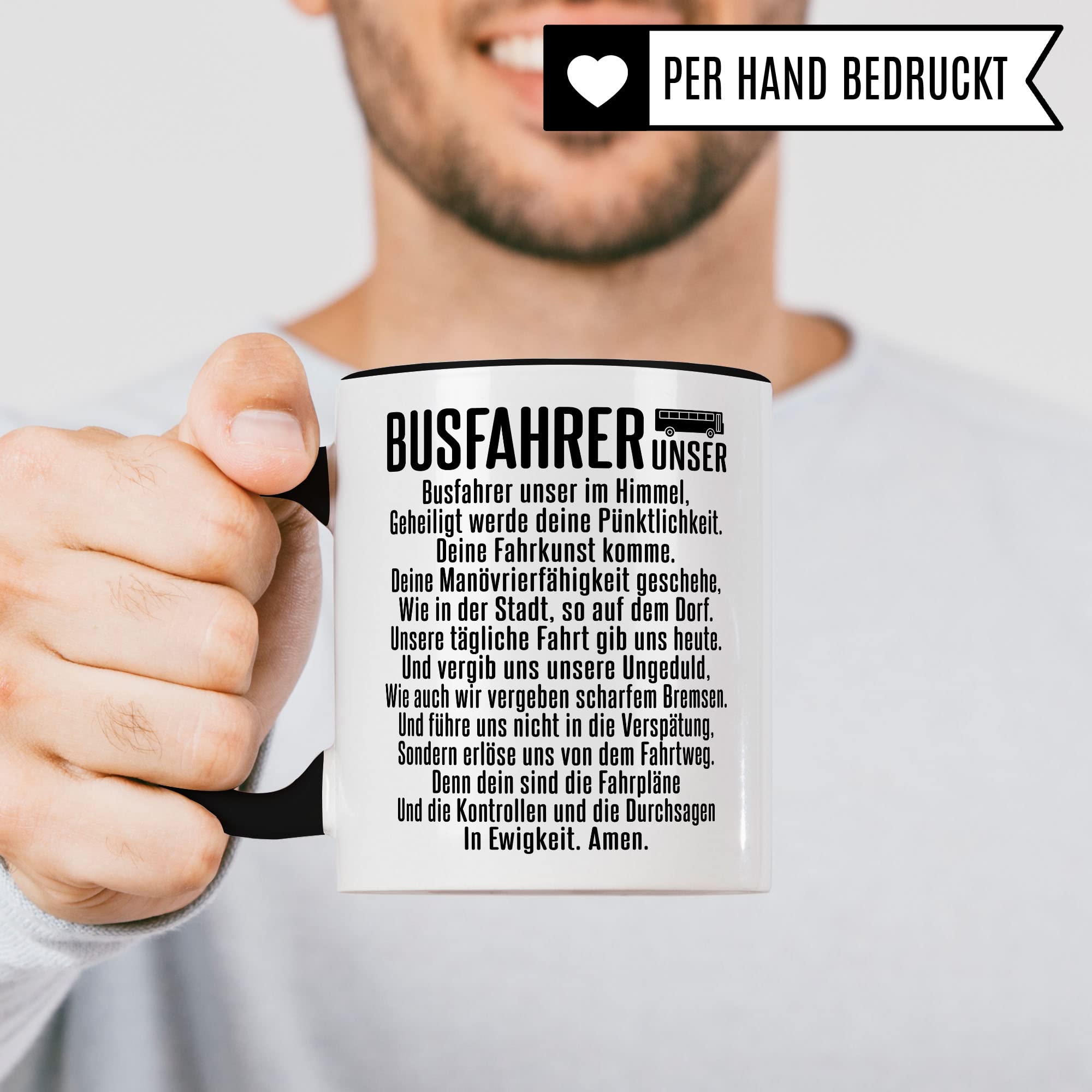 Busfahrer Tasse, Kollegen Geschenk, Kaffeetasse Humor Witz Geschenk für Bus Fahrer, Buschauffeur Becher, Autobusfahrer Geschenkidee, Kaffeebecher für Männer, VaterUnser