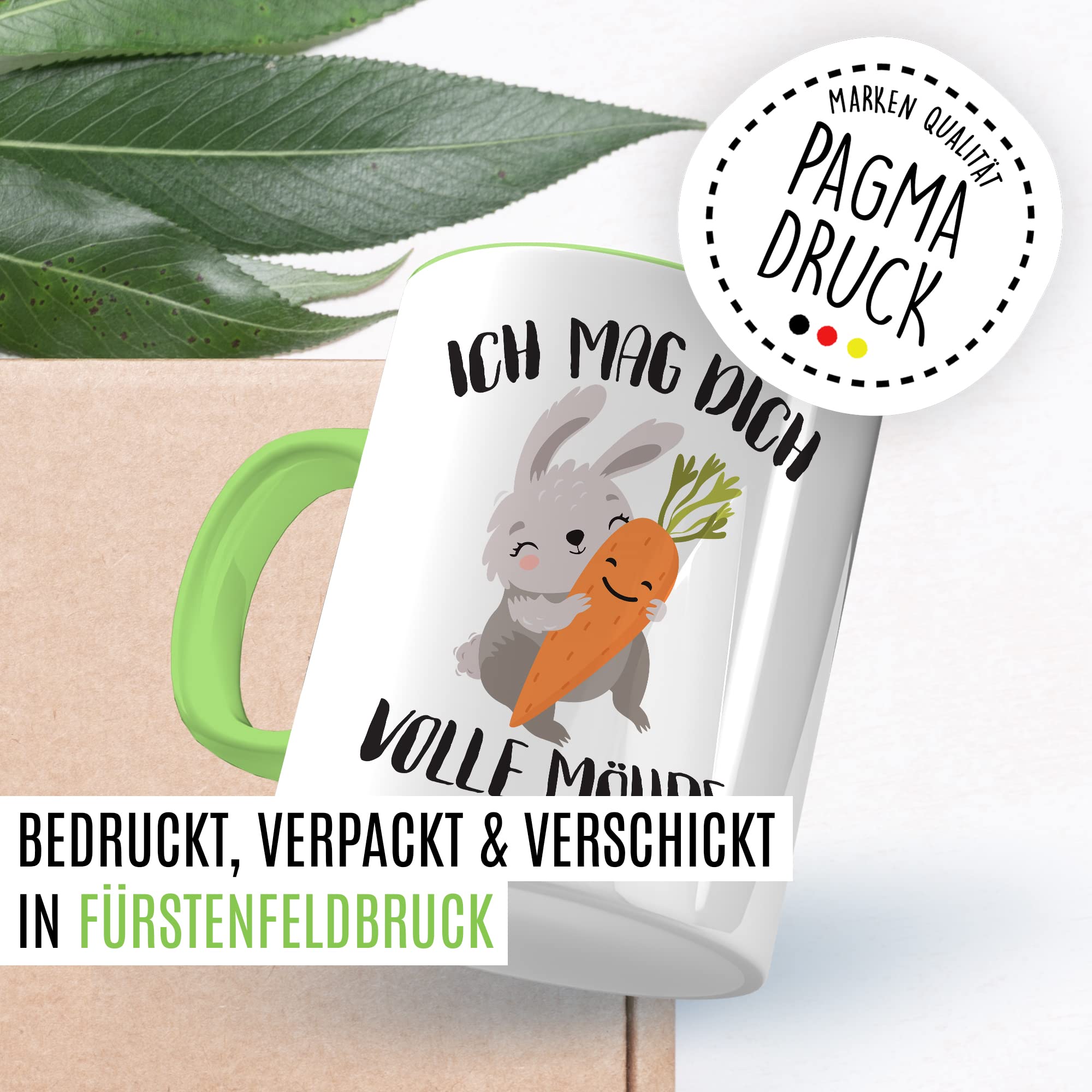 Süße Tasse Liebe Kaffeetasse Für Partner Geschenk Freundin Geschenkidee Freund Kaffee-Becher Mag dich volle Möhre Spruch Motiv süß Hase