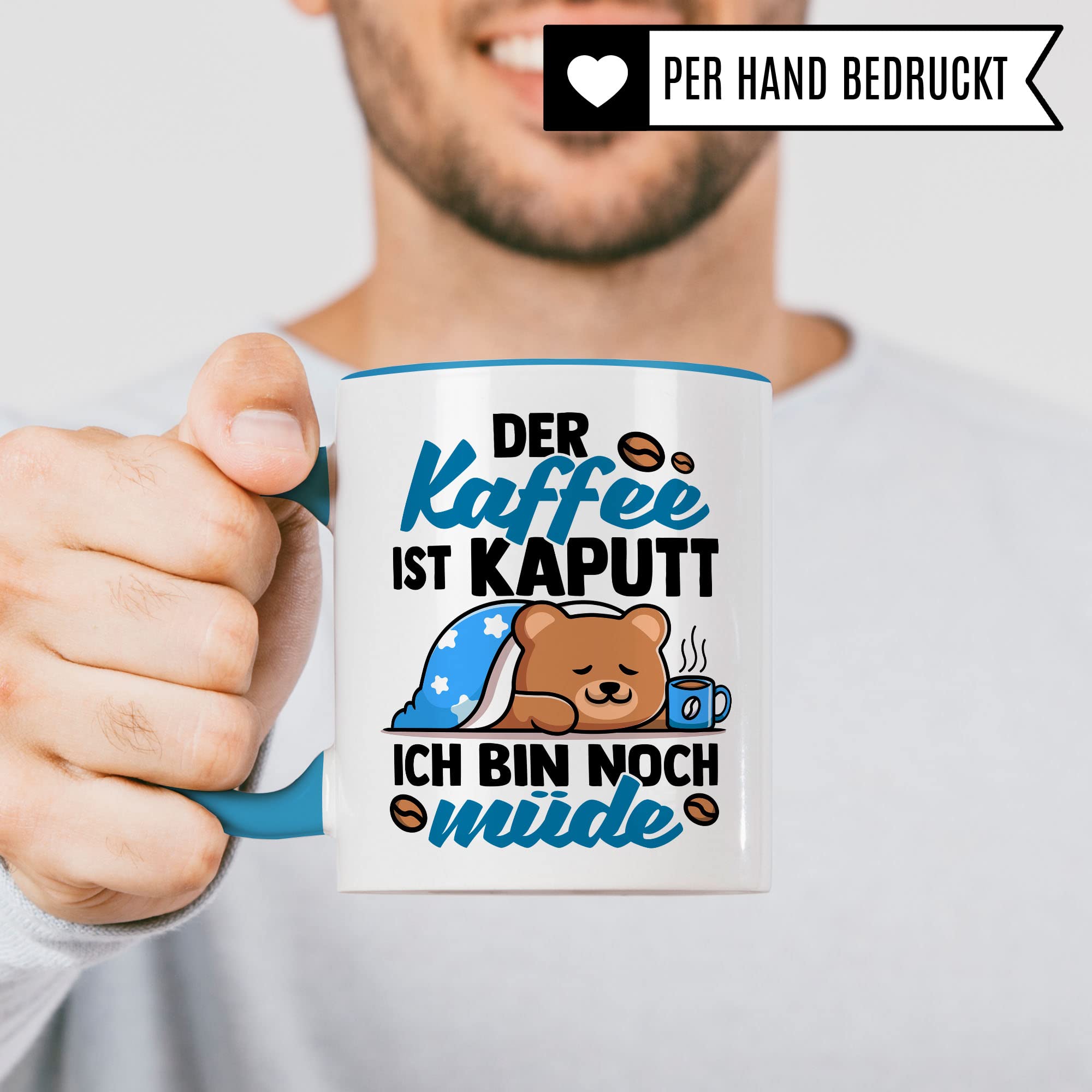 lustige Tasse mit Spruch: Der Kaffee ist kaputt Ich bin noch müde, Geschenk Lehrer Kollegen Büro lustig Sarkasmus sarkastische Spruch Kaffeebecher Kaffee-Liebhaber Morgenmuffel