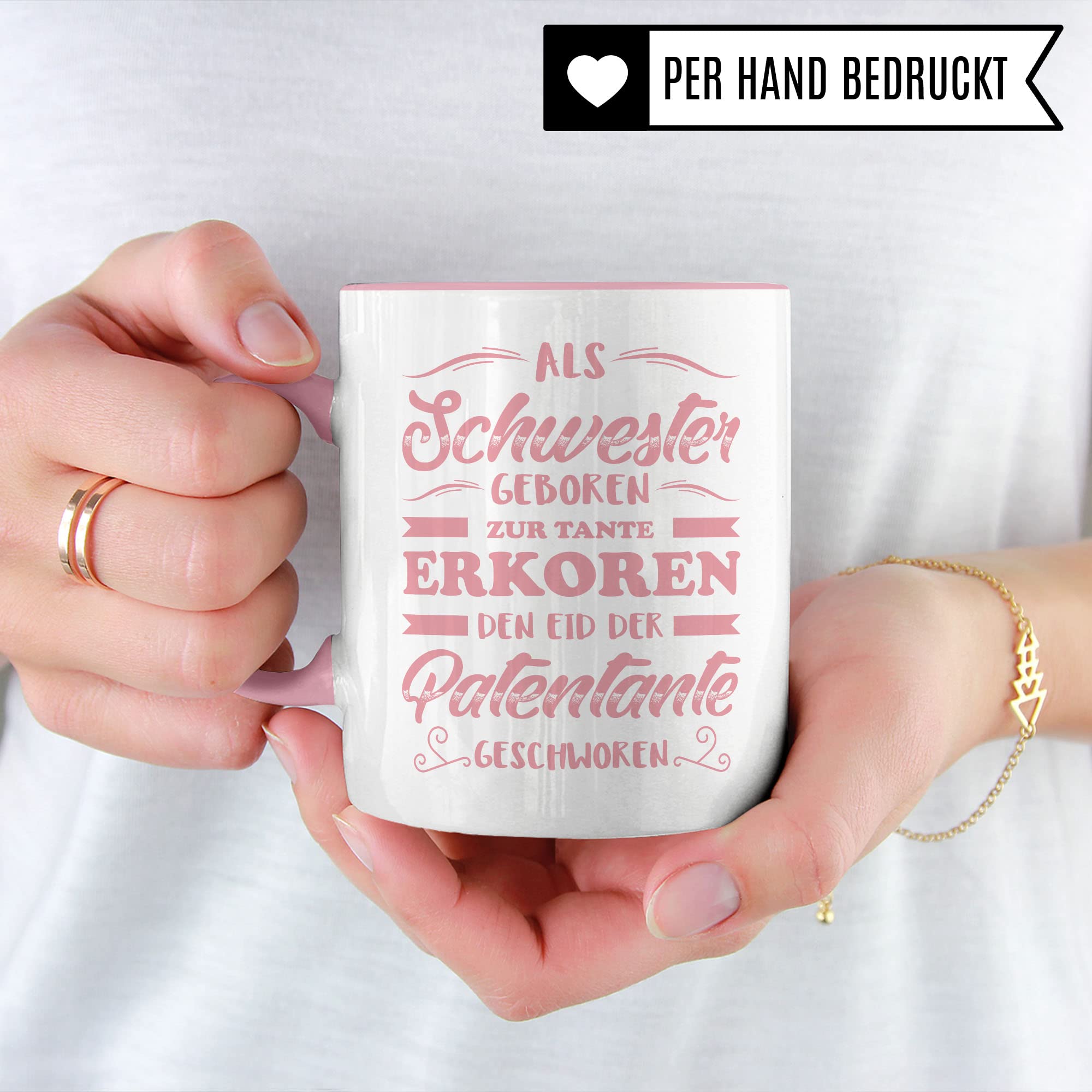 Patentante Tasse Geschenkidee Schwester Kaffeetasse Humor Witz Geschenk für Tante Kaffeebecher Patin Becher