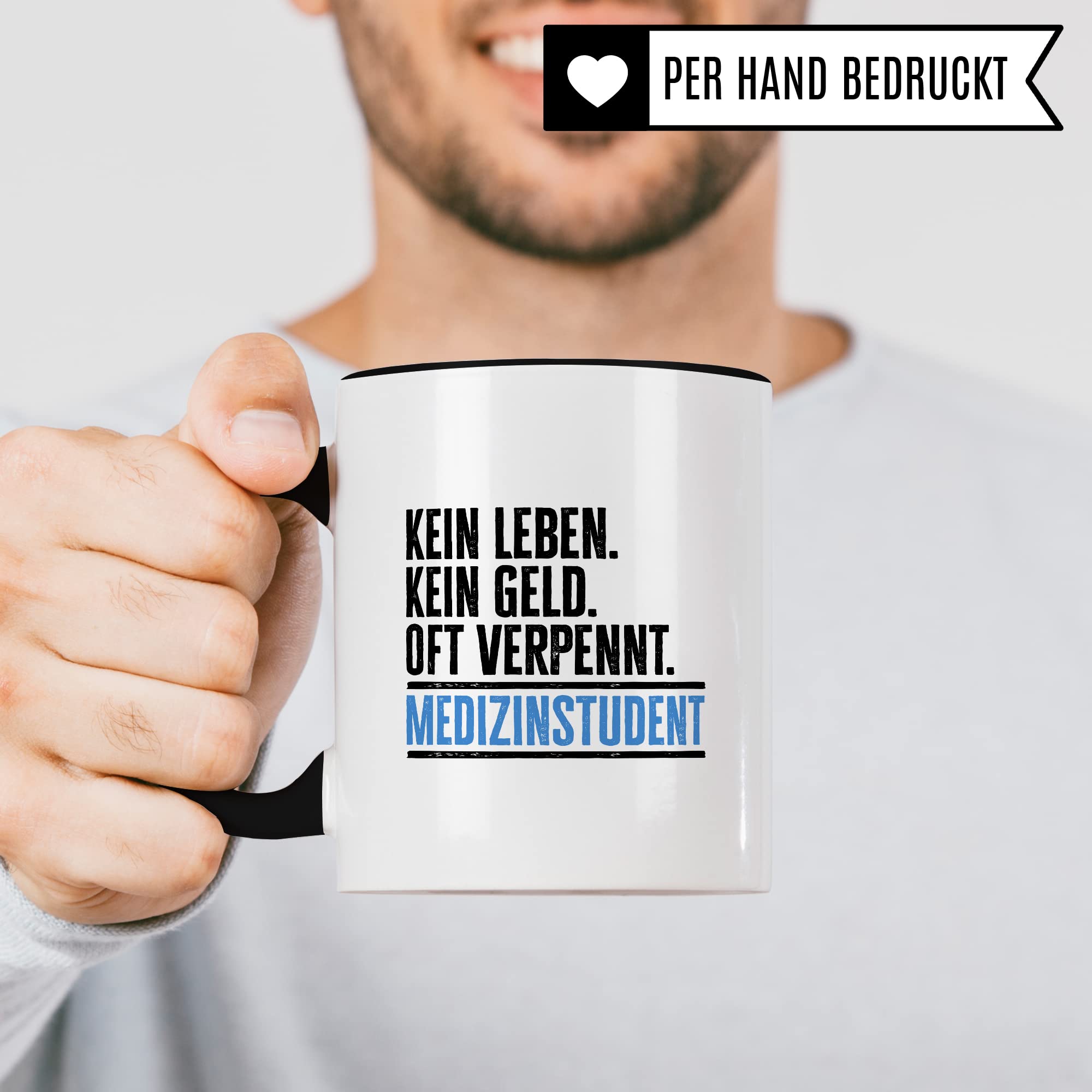 Studenten Tasse lustig Student Kaffeetasse Witz Studentin Kaffee-Becher Studium Humor Studieren Geschenk Studienbeginn Geschenkidee Erstsemester Kein Geld Oft verpennt