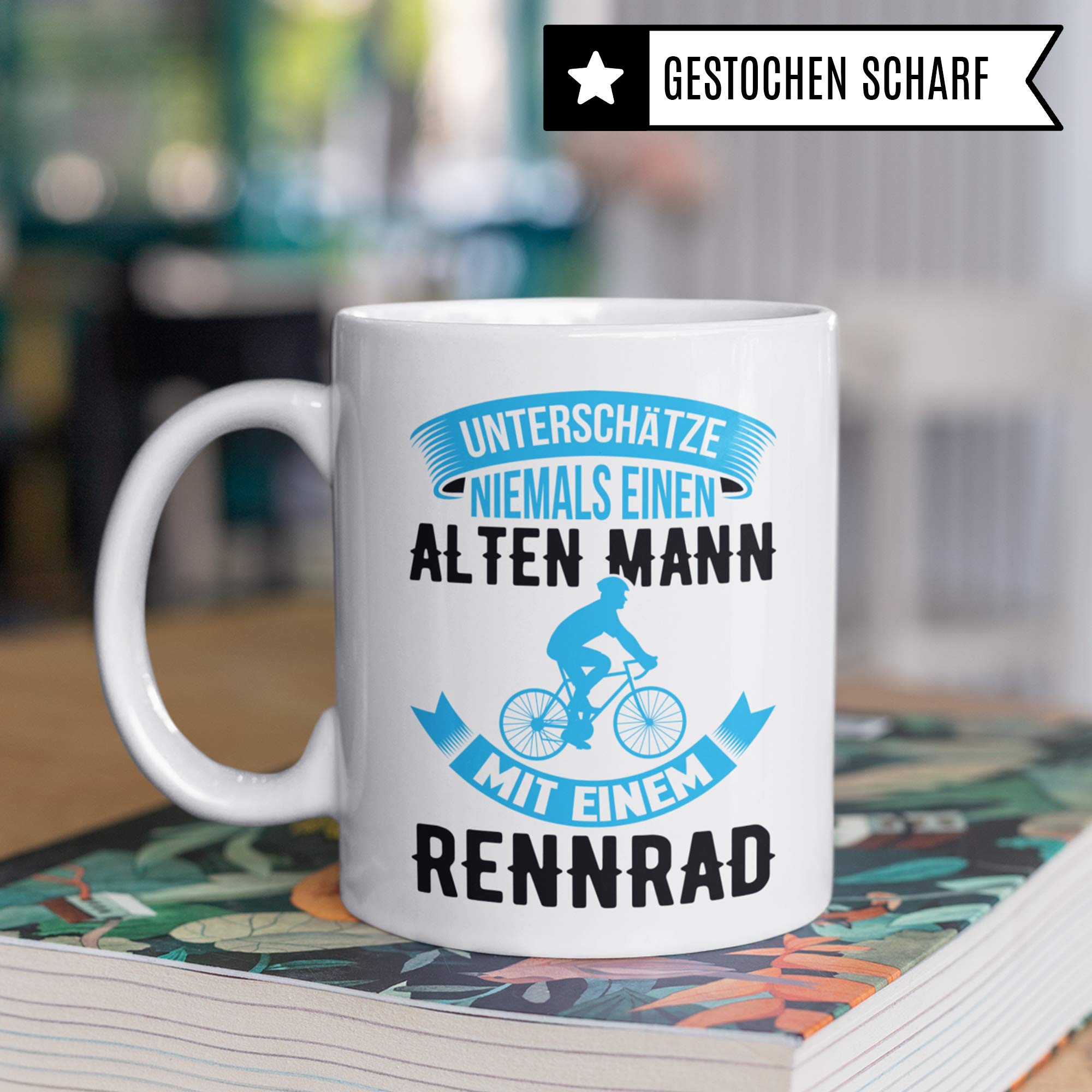 Pagma Druck Rennrad Tasse, Geschenk Rennradfahrer, Becher Fahrradmotiv Fahrrad, Rennrad Geschenkideen lustig Radfahren Radfahrer Rennradfahrer Kaffeetasse