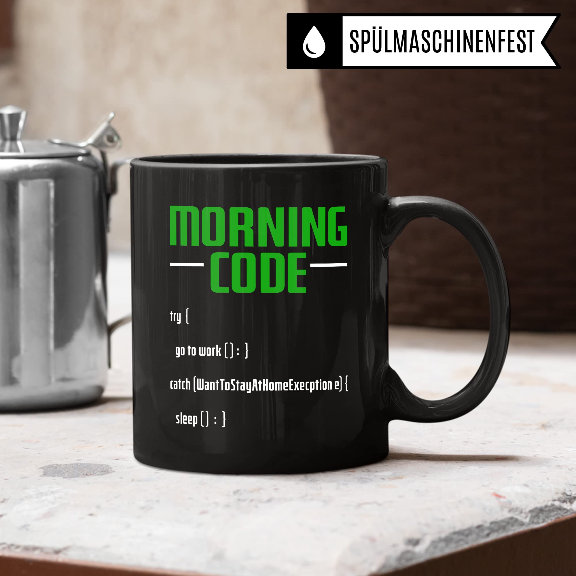 Informatiker Tasse Kaffeetasse Informatik-Student Morning Code Programmieren Kaffee-Becher lustig Geschenk Sarkasmus Geschenkidee Programmierer