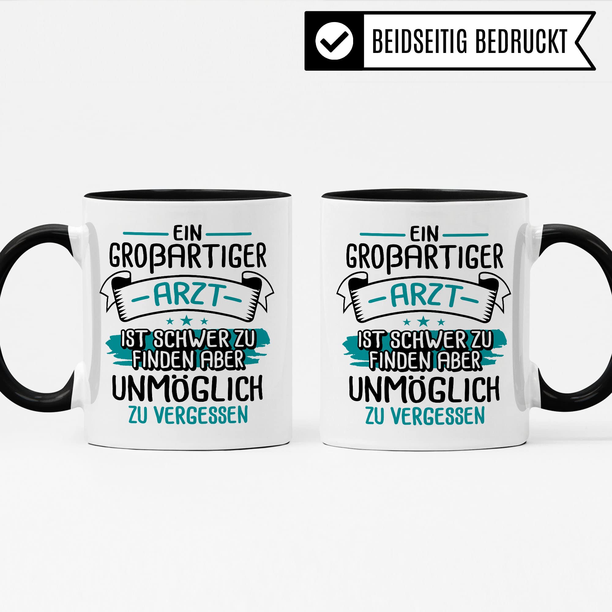 Arzt Tasse, Ein großartiger Arzt ist schwer zu finden aber unmöglich zu vergessen, Arzt Danke Geschenk, Dankeschön Tasse schöner Spruch Kaffeetasse Berufe Tasse