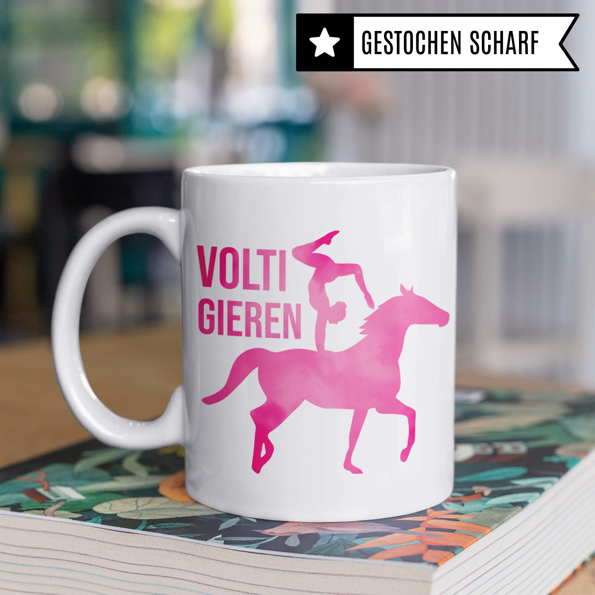 Pagma Druck Voltigieren Geschenk - Voti Tasse Mädchen Voltigiererin - Kaffeetasse Pferde Turnen Geschenkidee Reiten Voltigierpferd Becher