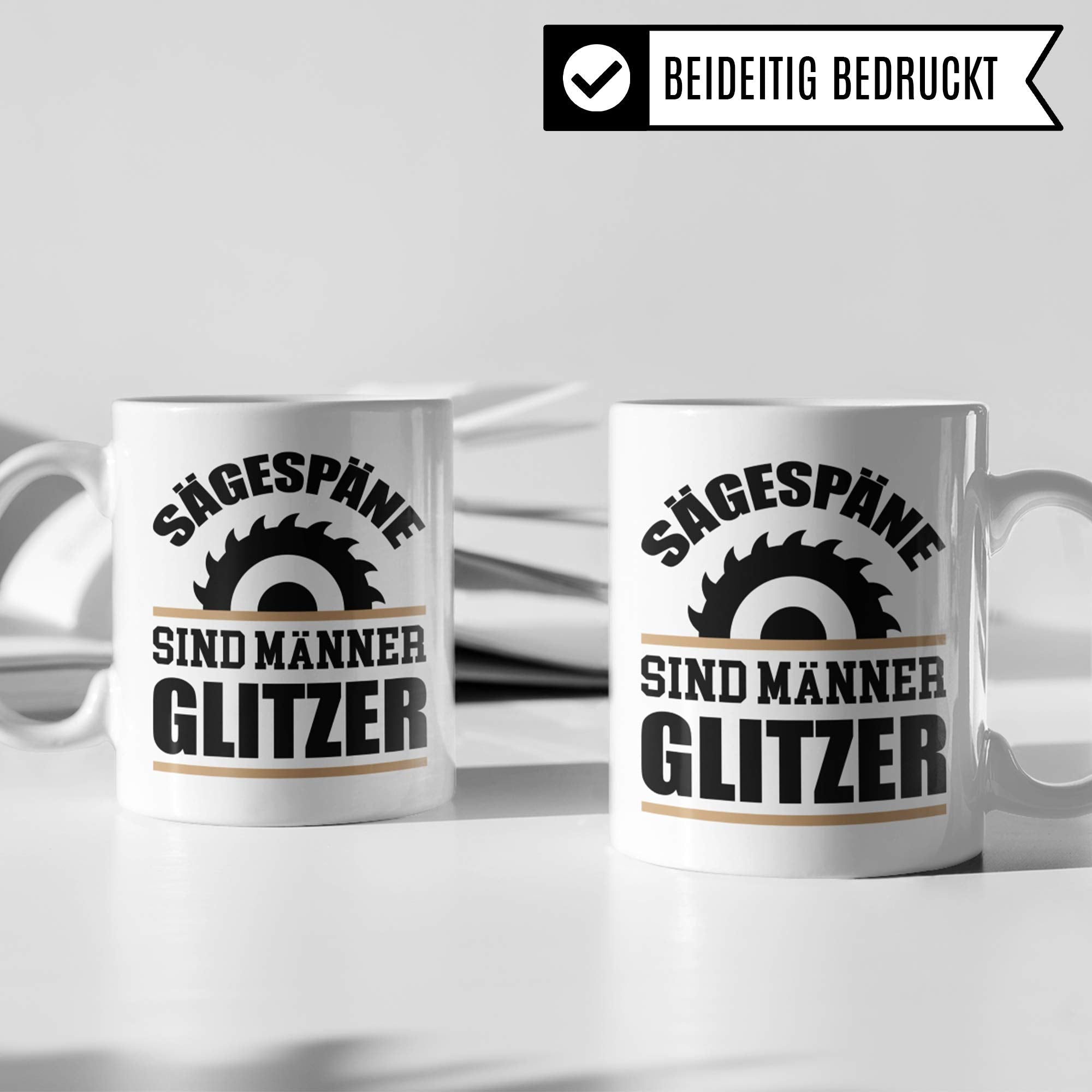 Pagma Druck Sägespäne Tasse, Waldarbeiter Holzfäller Geschenk für Förster Forstwirt Männer Sägen Kaffeebecher, Spruch Wald Holz Becher Geschenkidee, Waldarbeiten Kaffeetasse