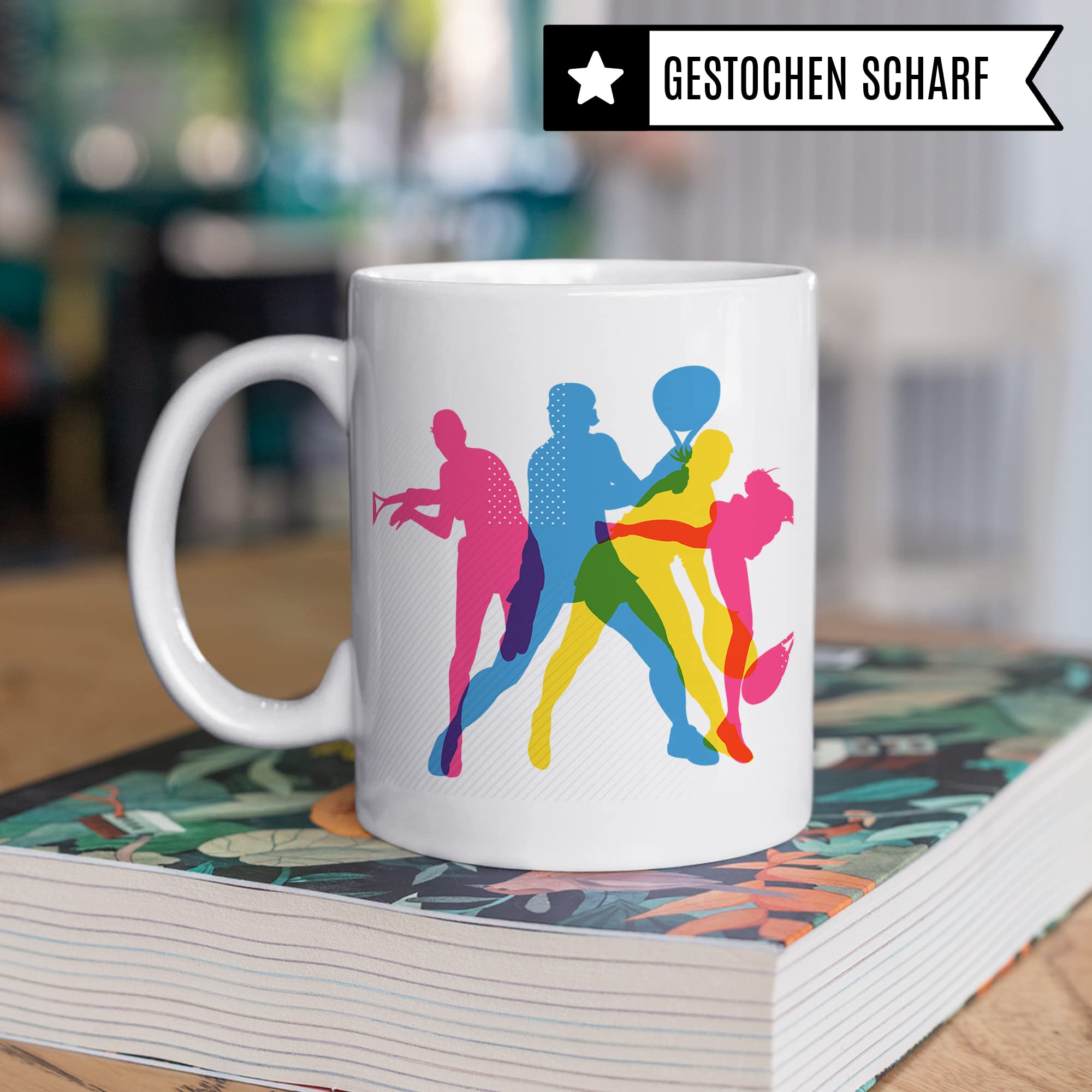 Tasse Tennis-Motiv, Geschenk Tennisspieler Tennis-Spielerin Grafik, Geschenkidee Tennisprofi Tennisliebhaber Spielpartner Kollegen, Kaffeetasse Kaffebecher
