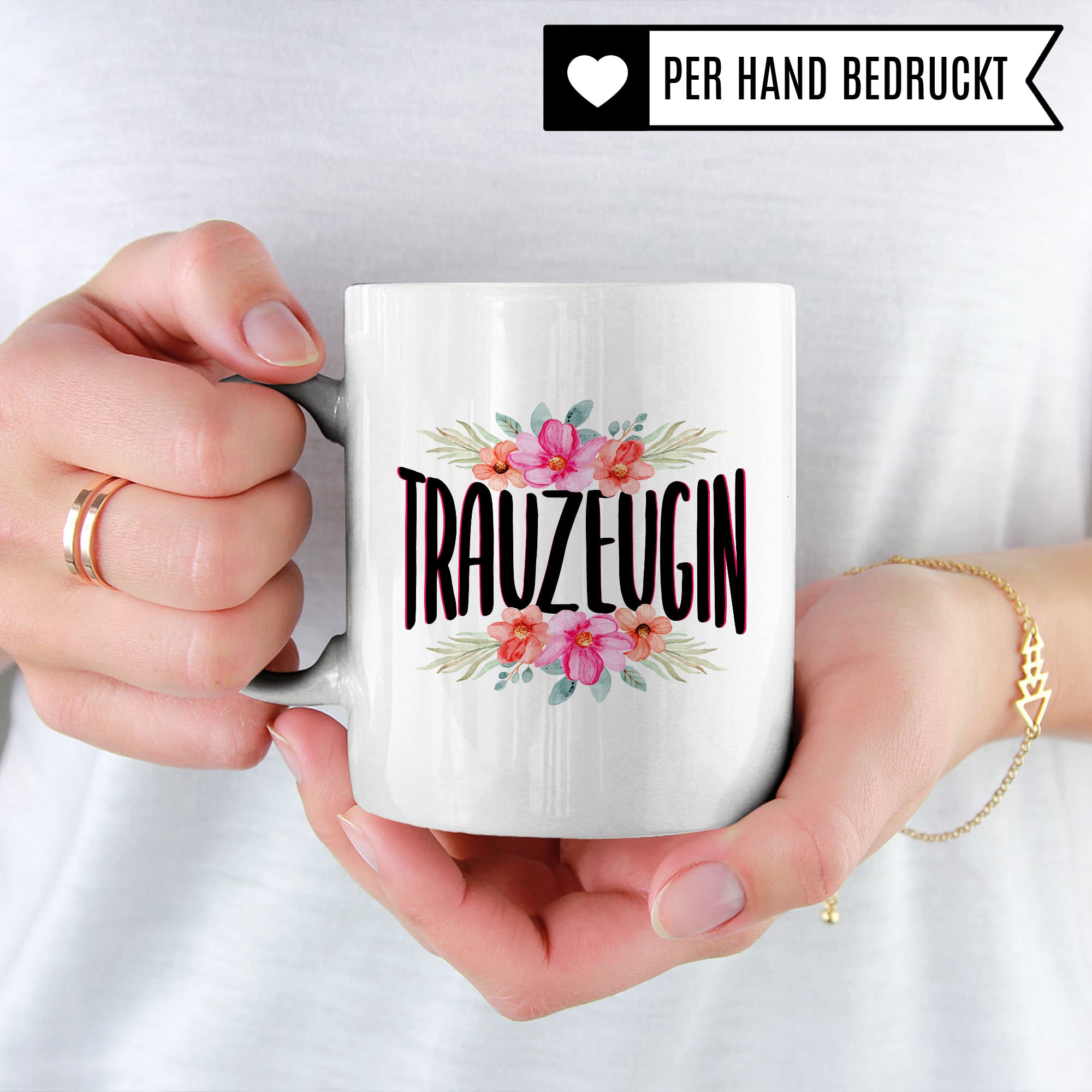 Trauzeugin fragen Tasse Geschenk Trauzeugin süßes Trauzeugin-Motiv schöne Geschenkidee Kaffeetasse Teebecher Hochzeit