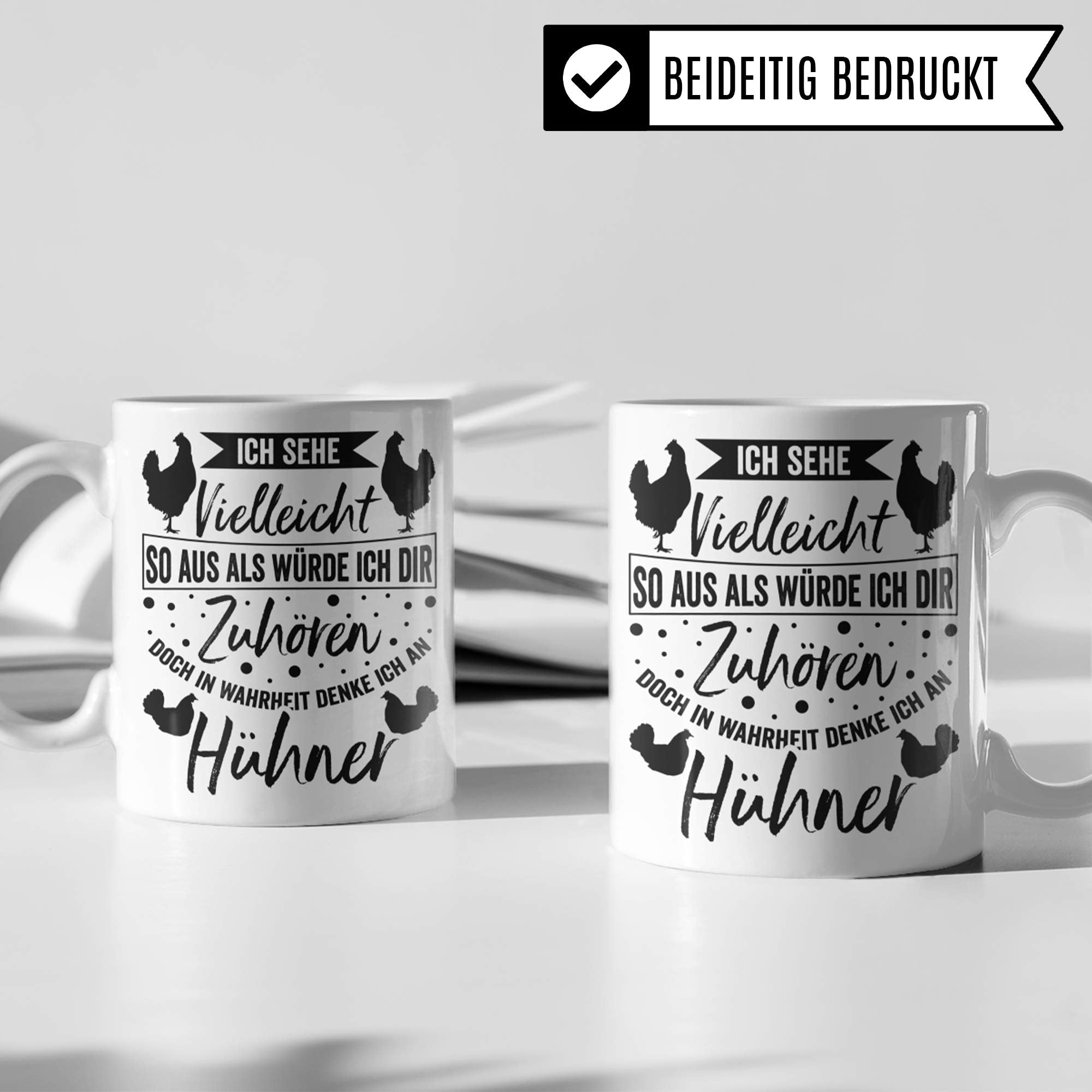 Pagma Druck Hühner Geschenk Tasse Huhn Becher Geschenkidee Kaffeetasse Hühnerhalter Spruch Hühnerstall Motiv Kaffeebecher