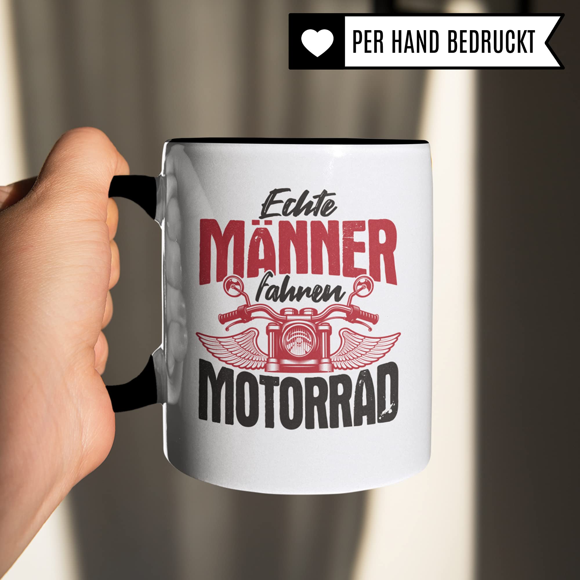 Tasse Motorrad Geschenke für Männer - Echte Männer fahren Motorrad: Becher für Motorradfahrer Motorradfans - Kaffeetasse Sprüche Biker Herren - Kaffeebecher Bike Geschenkidee