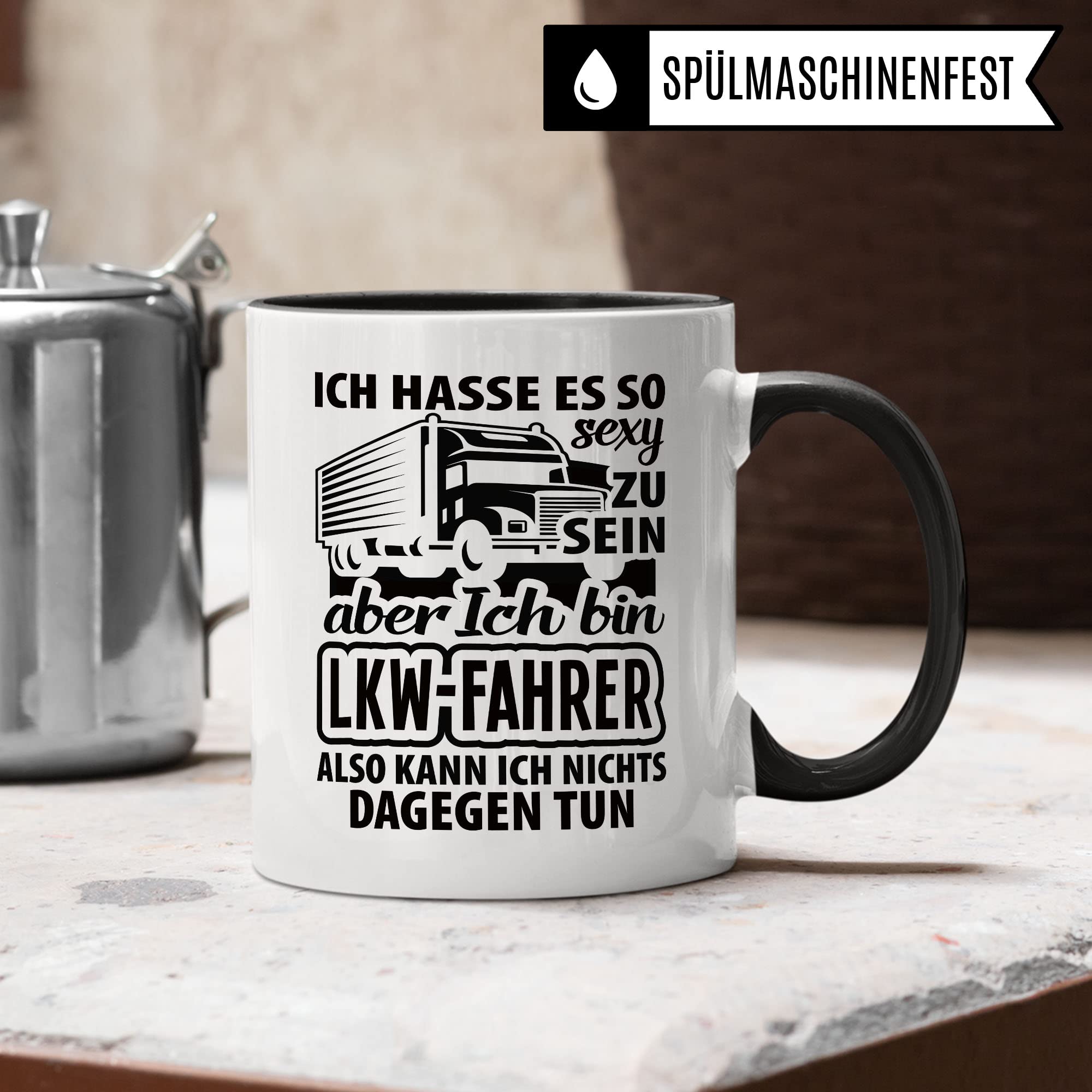 LKW-Fahrer Tasse Fernfahrer Geschenk Lastwagen Kaffeebecher Kaffeetasse Humor Witz Geschenkidee für Lastwagenfahrer Trucker Becher