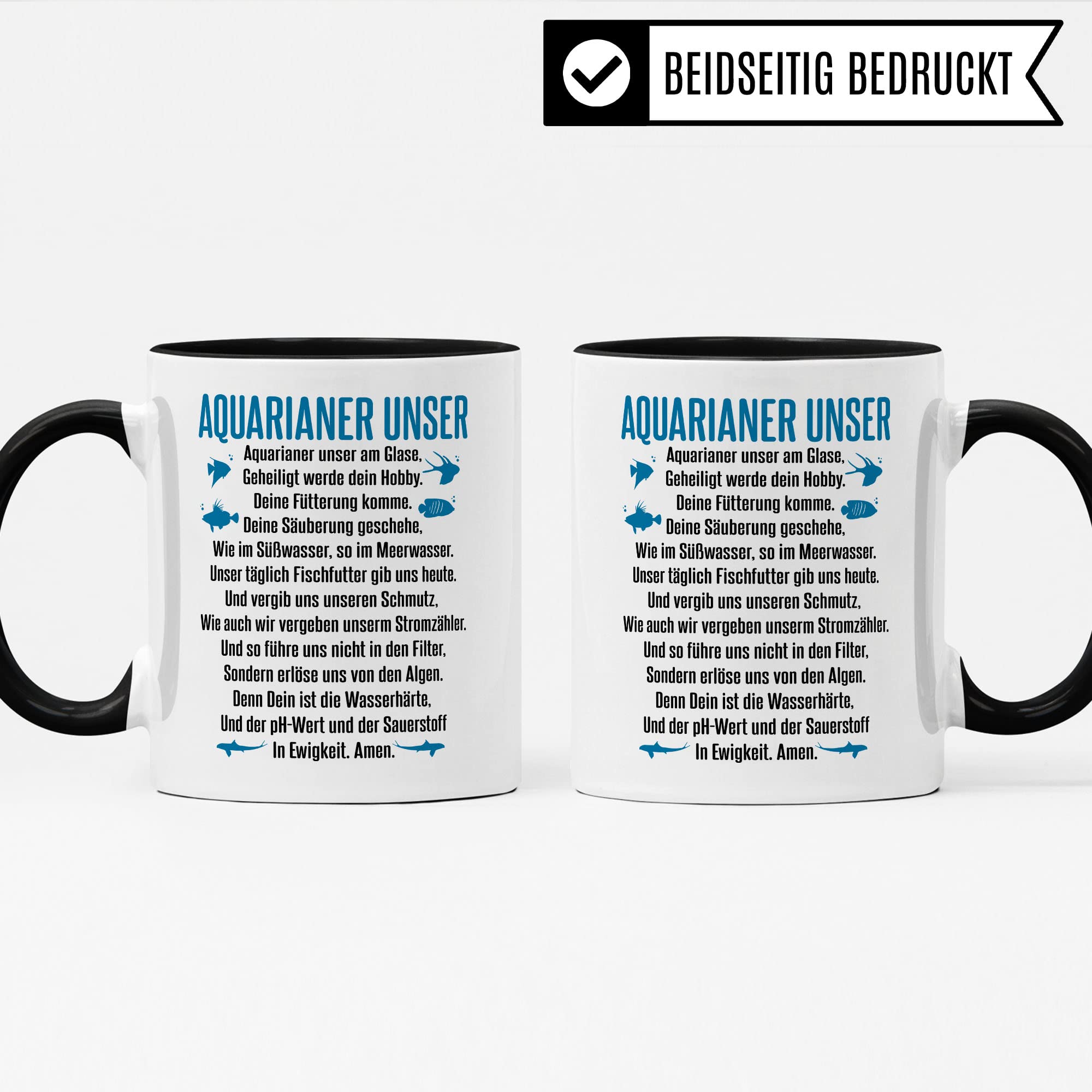 Aquarium Tasse - AQUARIANER UNSER, Fische Geschenk - Aquarium Fans Spruch lustig Geschenkidee - Fischeliebhaber Aquariumbesitzer Kaffee-Becher