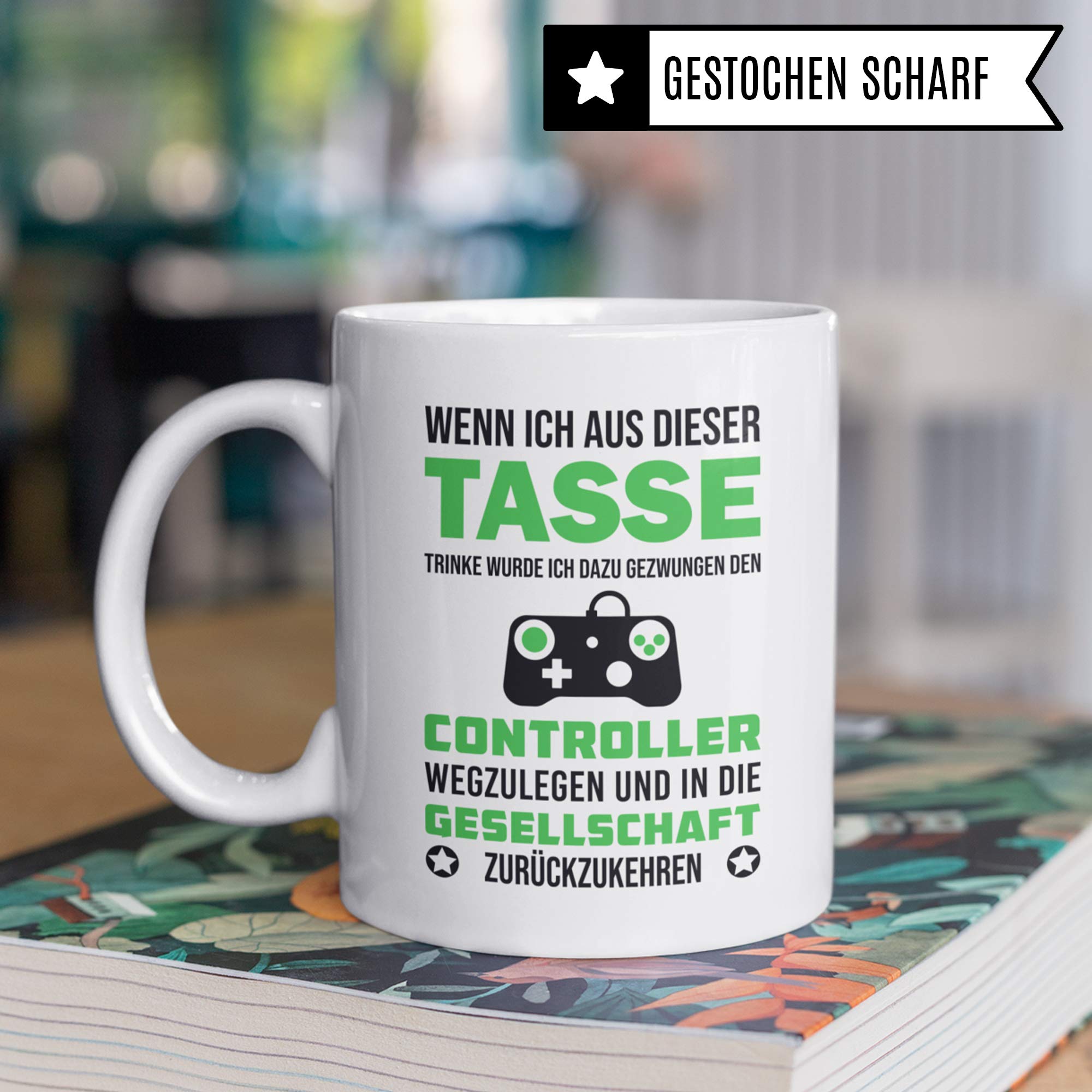 Pagma Druck Tasse Zocker Geschenk Zocken Gamer Kaffeetasse Witz Geschenkidee Gaming Computerspiele lustig