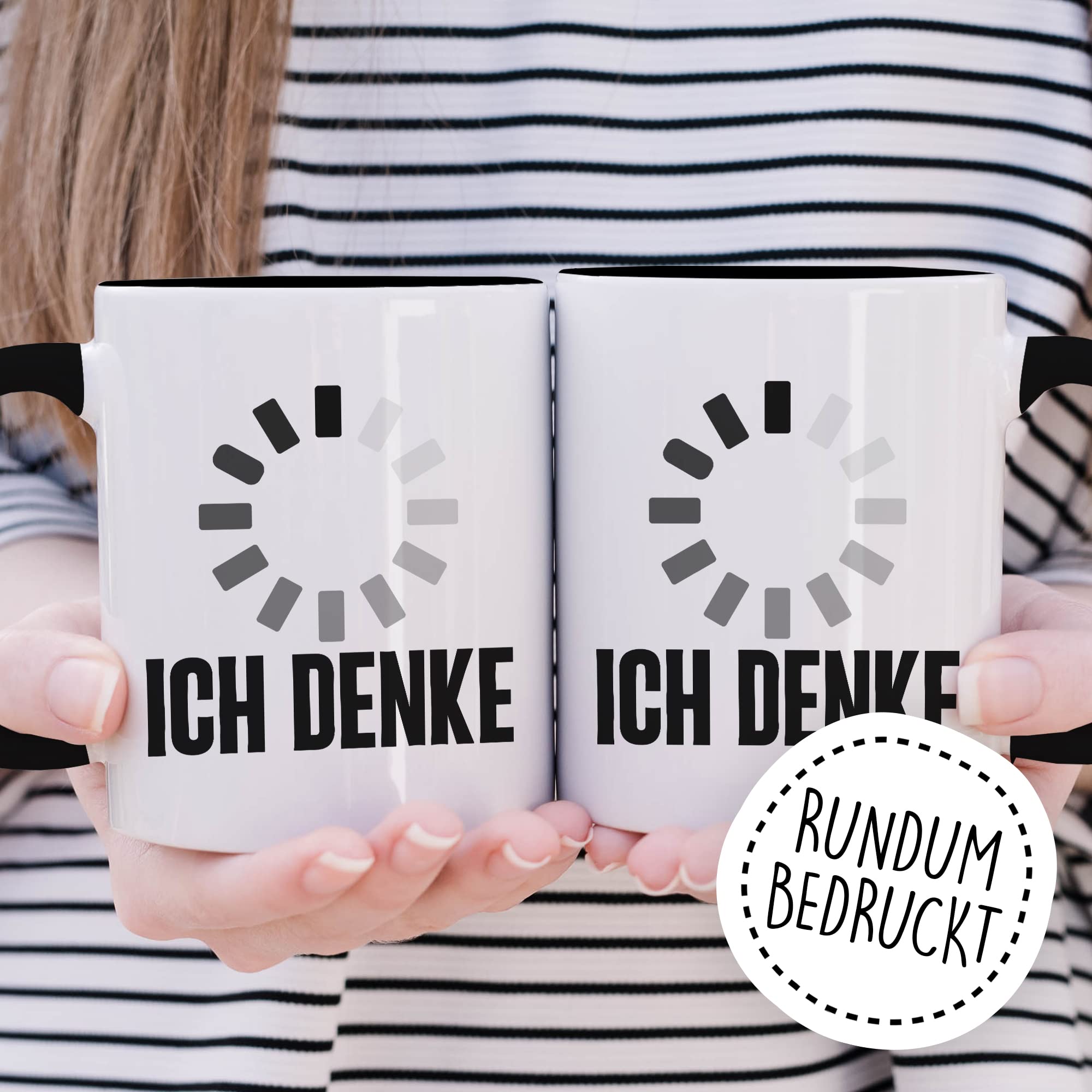 Tasse lustig Geschenk, Ich denke Geschenkidee Büro Witz Kaffee-Becher Kaffetasse Tasse mit Spruch lustig denken Humor Teetasse Witztasse Ladezeichen Motivtasse