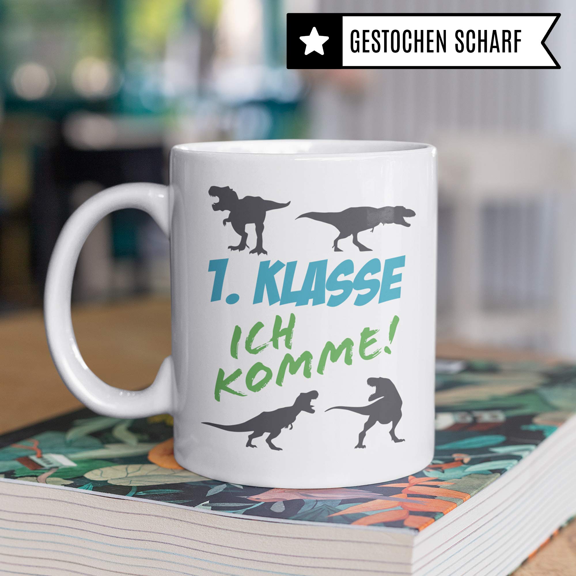 Pagma Druck 1. Klasse Geschenk Tasse, Einschulung, Einschulung Junge Schulbeginn Schulanfang Becher, Einschulungsgeschenke Schulkind, Erster Schultag Deko Kakaotasse Dino Dinosaurier