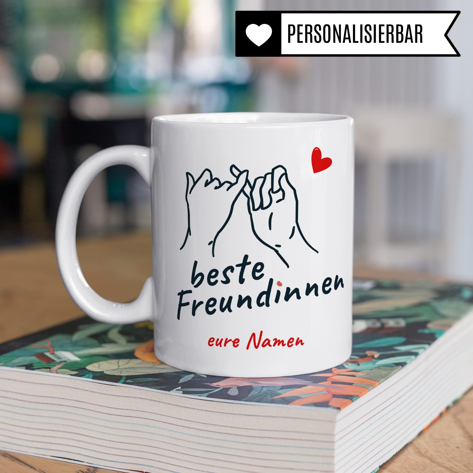 Beste Freundinnen Tasse personalisierbar Custom Freundin Kaffeetasse BFF Kaffee-Becher Frauen Geschenk-Idee Freundschaft persönlich