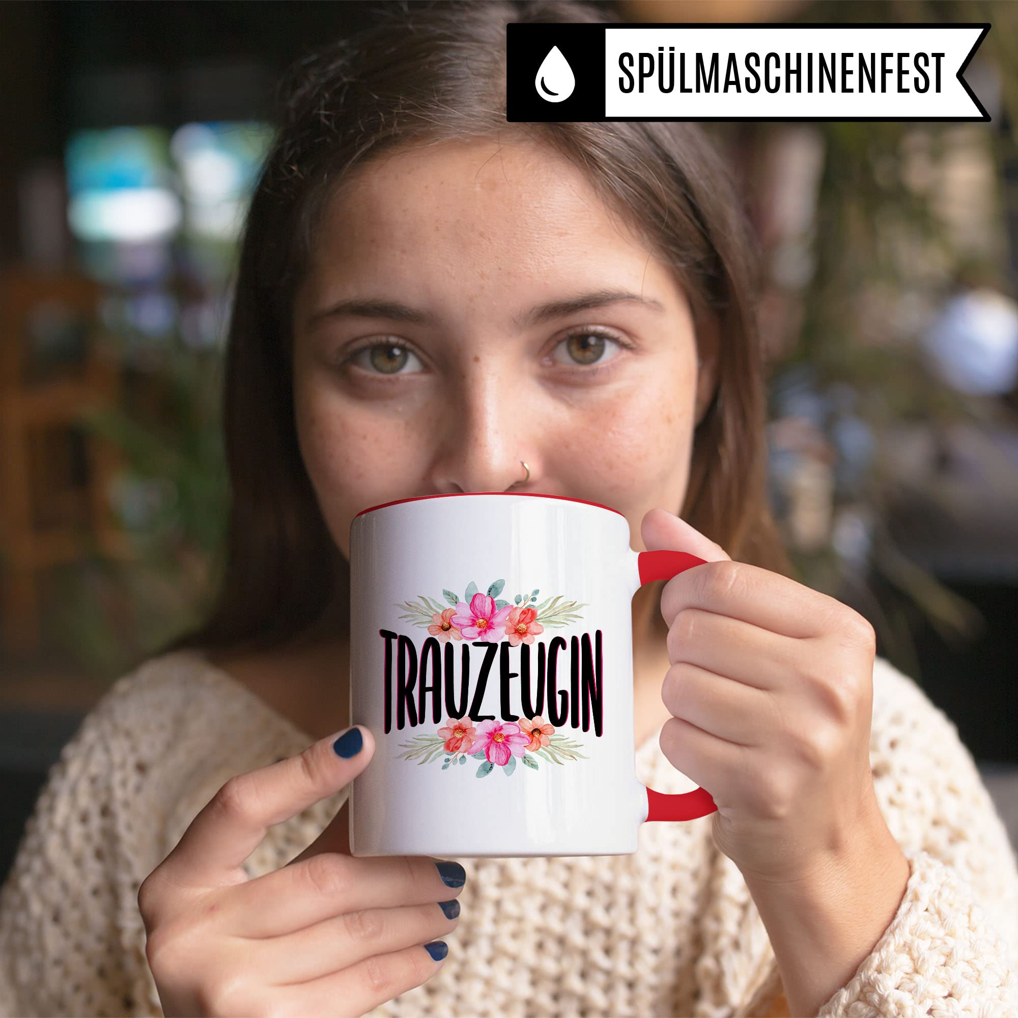 Trauzeugin fragen Tasse Geschenk Trauzeugin süßes Trauzeugin-Motiv schöne Geschenkidee Kaffeetasse Teebecher Hochzeit