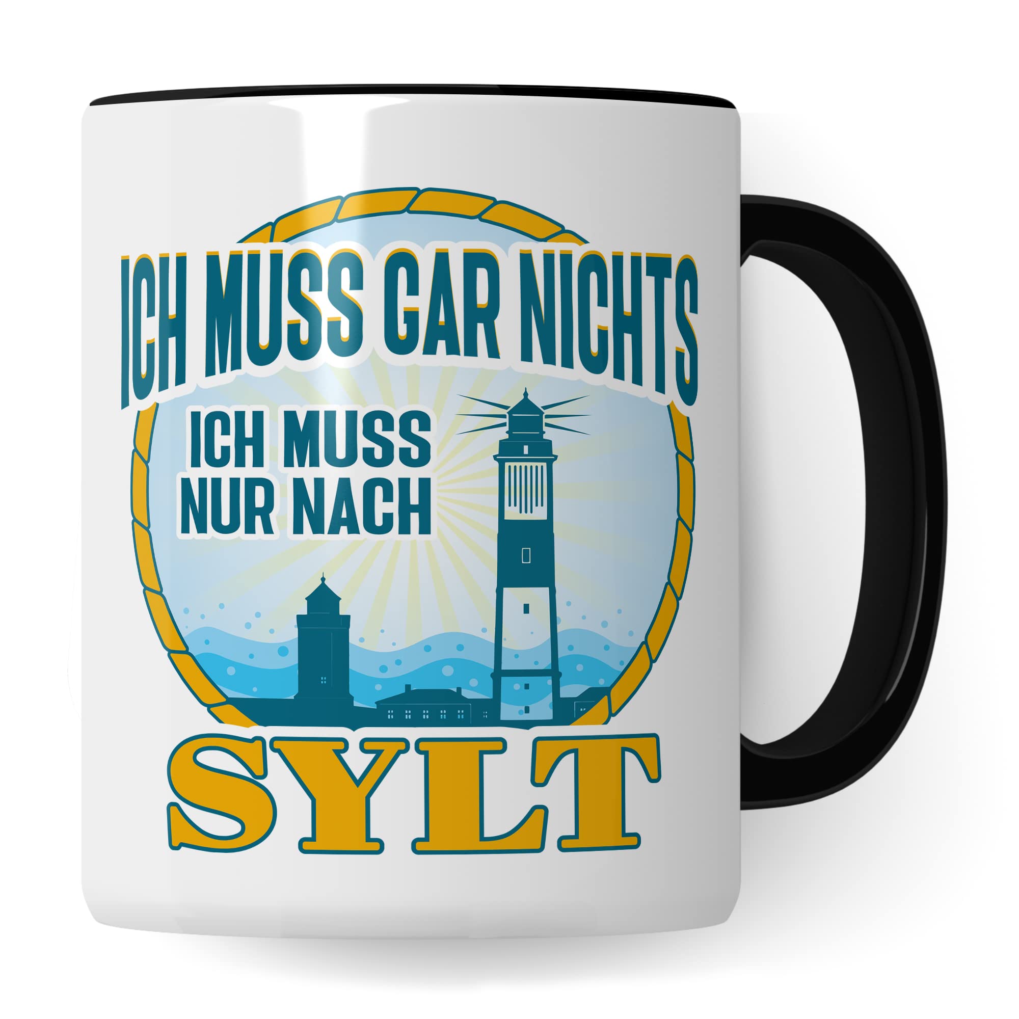 Tasse Sylt-Liebe mit Spruch Kaffee-Tasse Kaffee-Becher Geschenkidee für Syltliebhaber Geschenk Syltfan Tasse Insel Sylt lustig