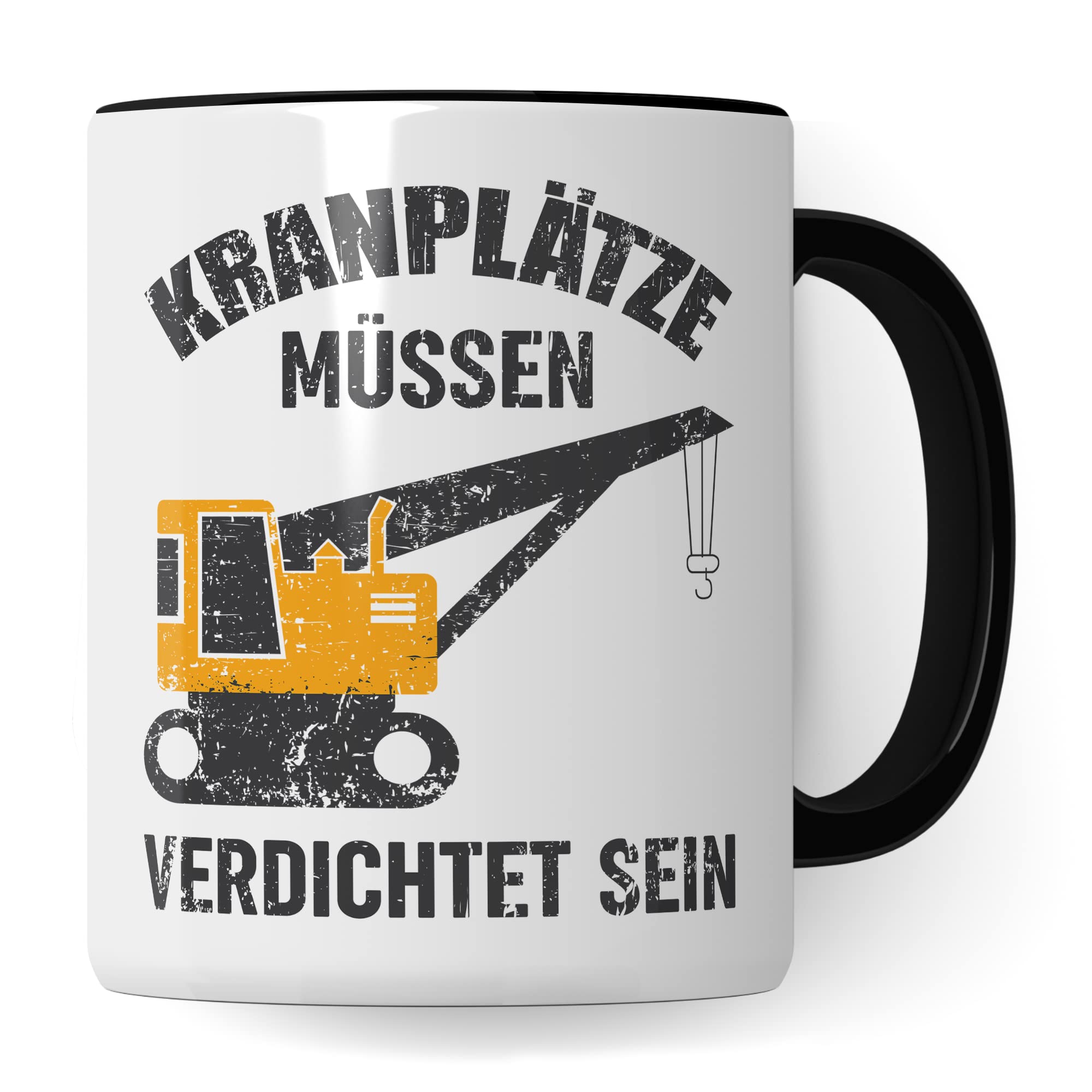 Baustelle Tasse, Bauarbeiter Spruch lustig Kran, Männer Kaffeetasse Geschenkidee, Kranfahrer Kaffeebecher, Bagger Becher, Humor Witz Geschenk für Baustelle